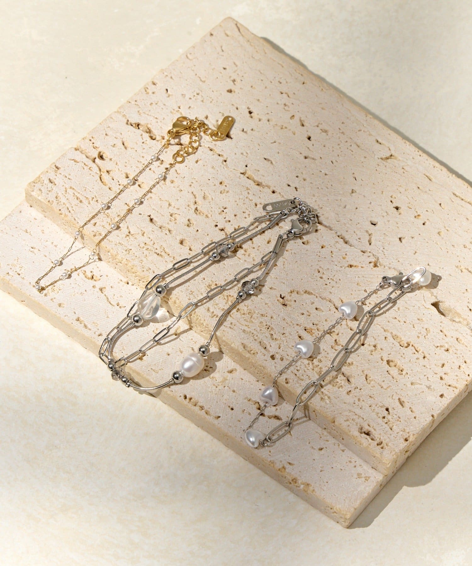 Lattice(ラティス) <ステンレス>華奢パールブレスレット