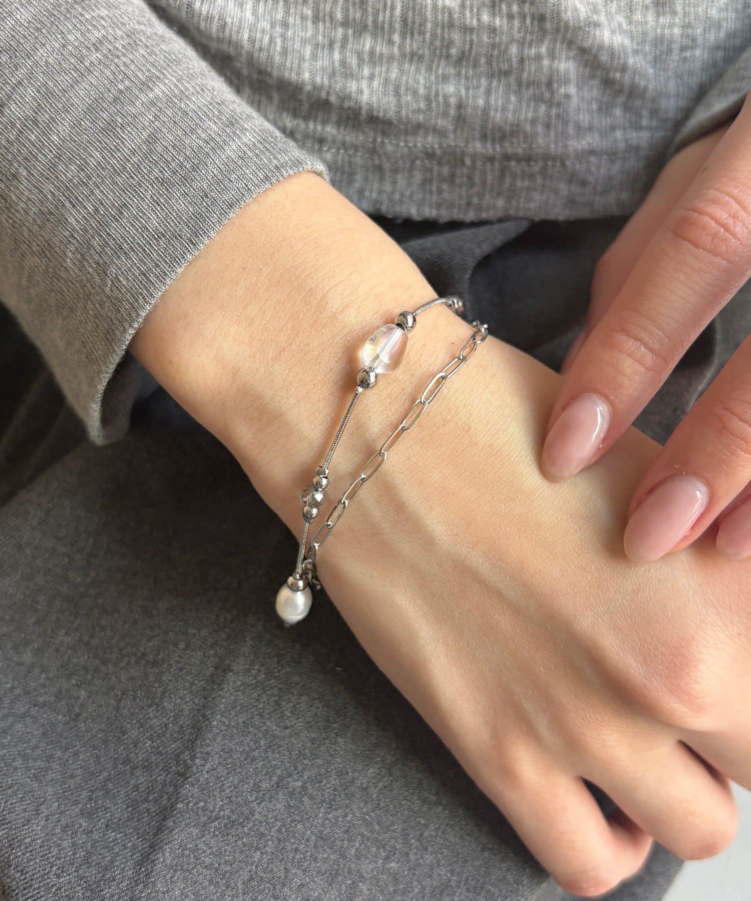 Lattice(ラティス) ステンレス2連ブレスレット