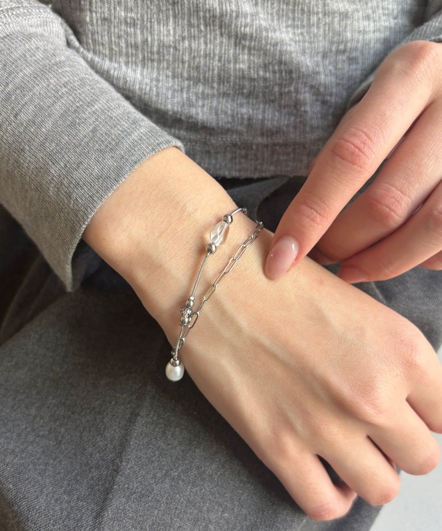 Lattice(ラティス) ステンレス2連ブレスレット