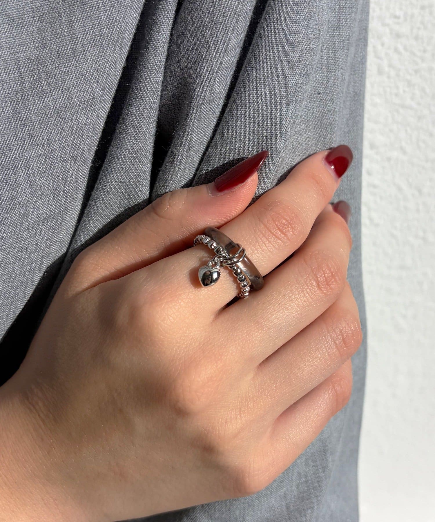 Lattice(ラティス) ハートアクリル2連リング