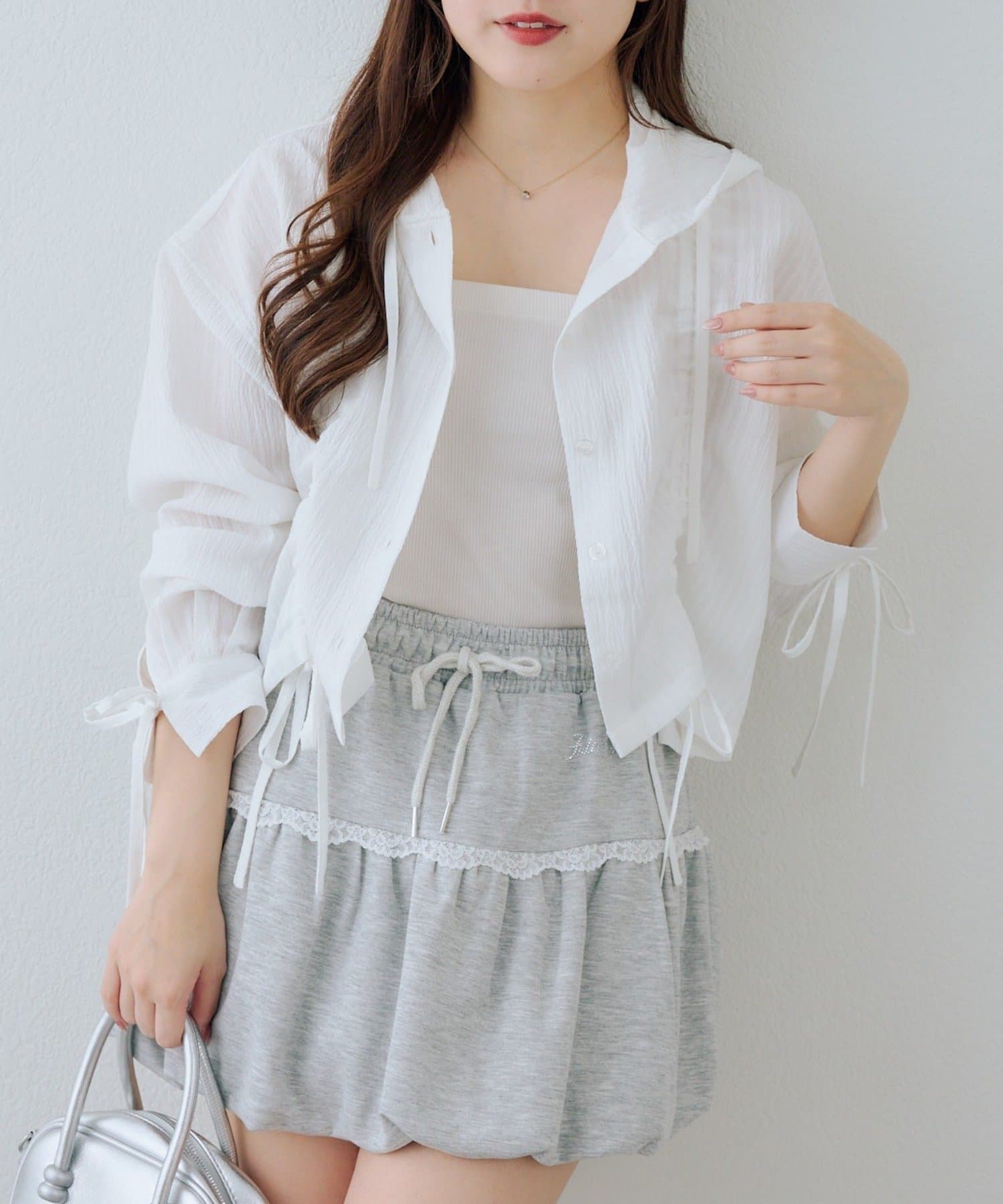 NICE CLAUP / OLIVE des OLIVE OUTLET(ナイスクラップ  / オリーブ デ オリーブ アウトレット) 【continuer】ドロストフードシャツ