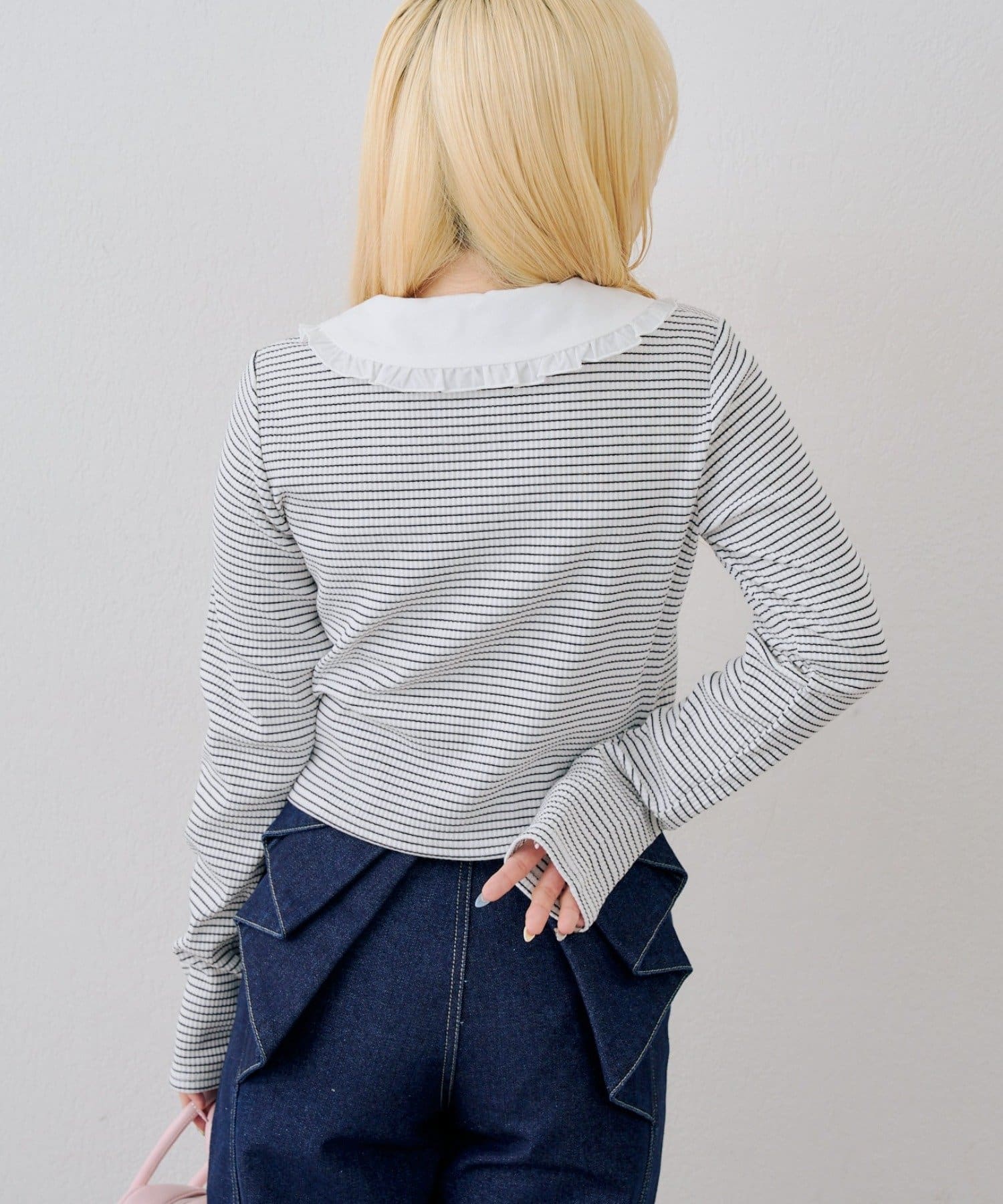 NICE CLAUP / OLIVE des OLIVE OUTLET(ナイスクラップ  / オリーブ デ オリーブ アウトレット) 【continuer】フリル衿ドッキングWZIP