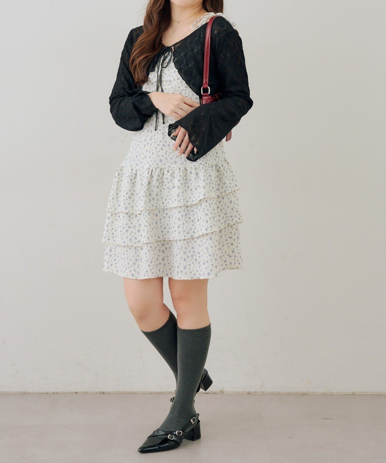 NICE CLAUP / OLIVE des OLIVE OUTLET(ナイスクラップ  / オリーブ デ オリーブ アウトレット) 【continuer】レースボレロ×キャミチュニックSET