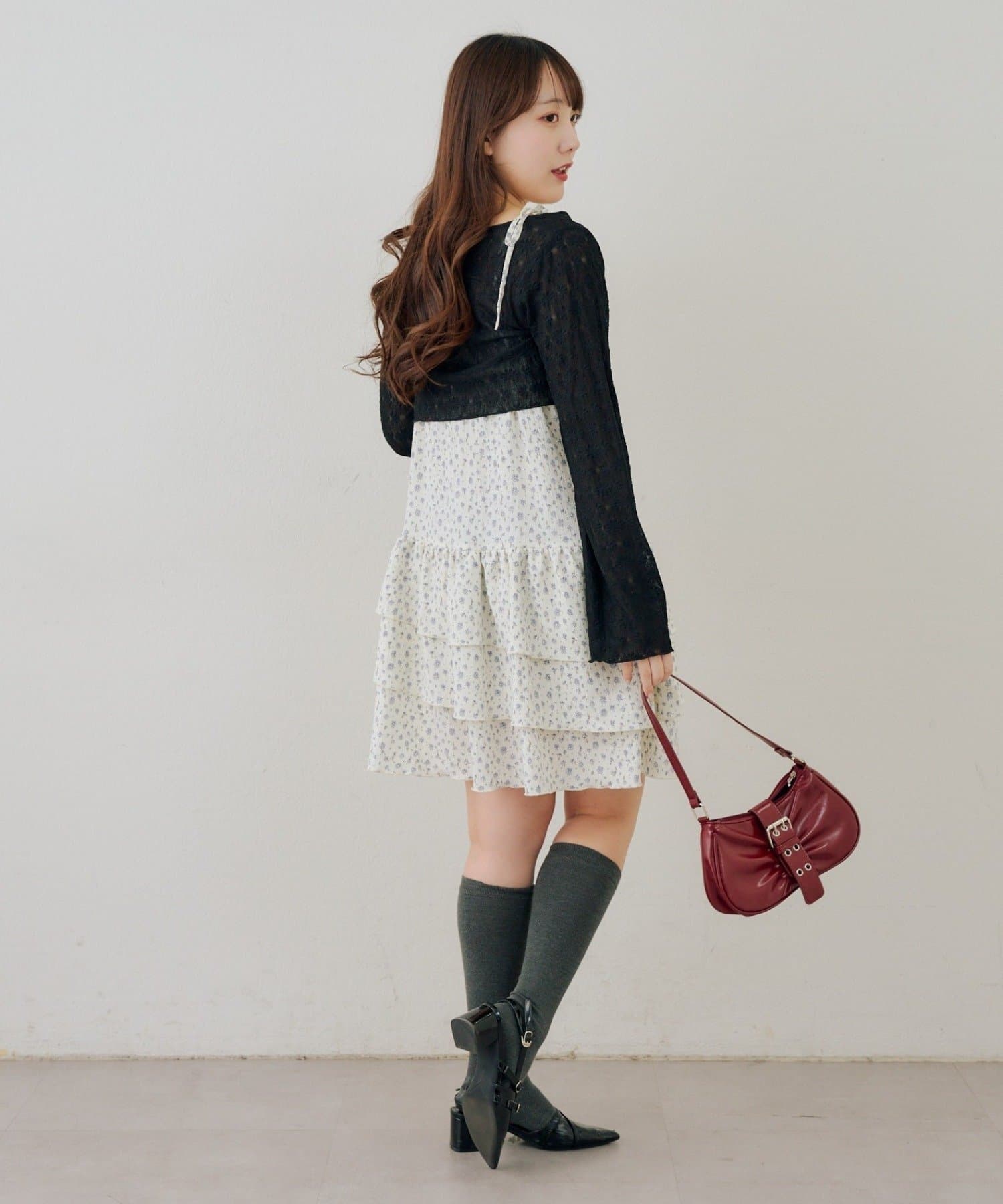 NICE CLAUP / OLIVE des OLIVE OUTLET(ナイスクラップ  / オリーブ デ オリーブ アウトレット) 【continuer】レースボレロ×キャミチュニックSET