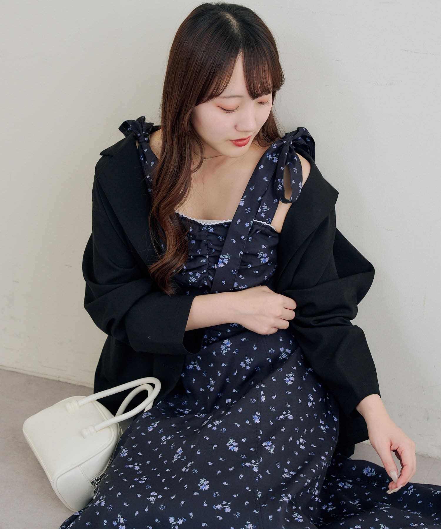 Remind me and forever(リマインドミーアンドフォーエバー) 肩リボンキャミワンピ