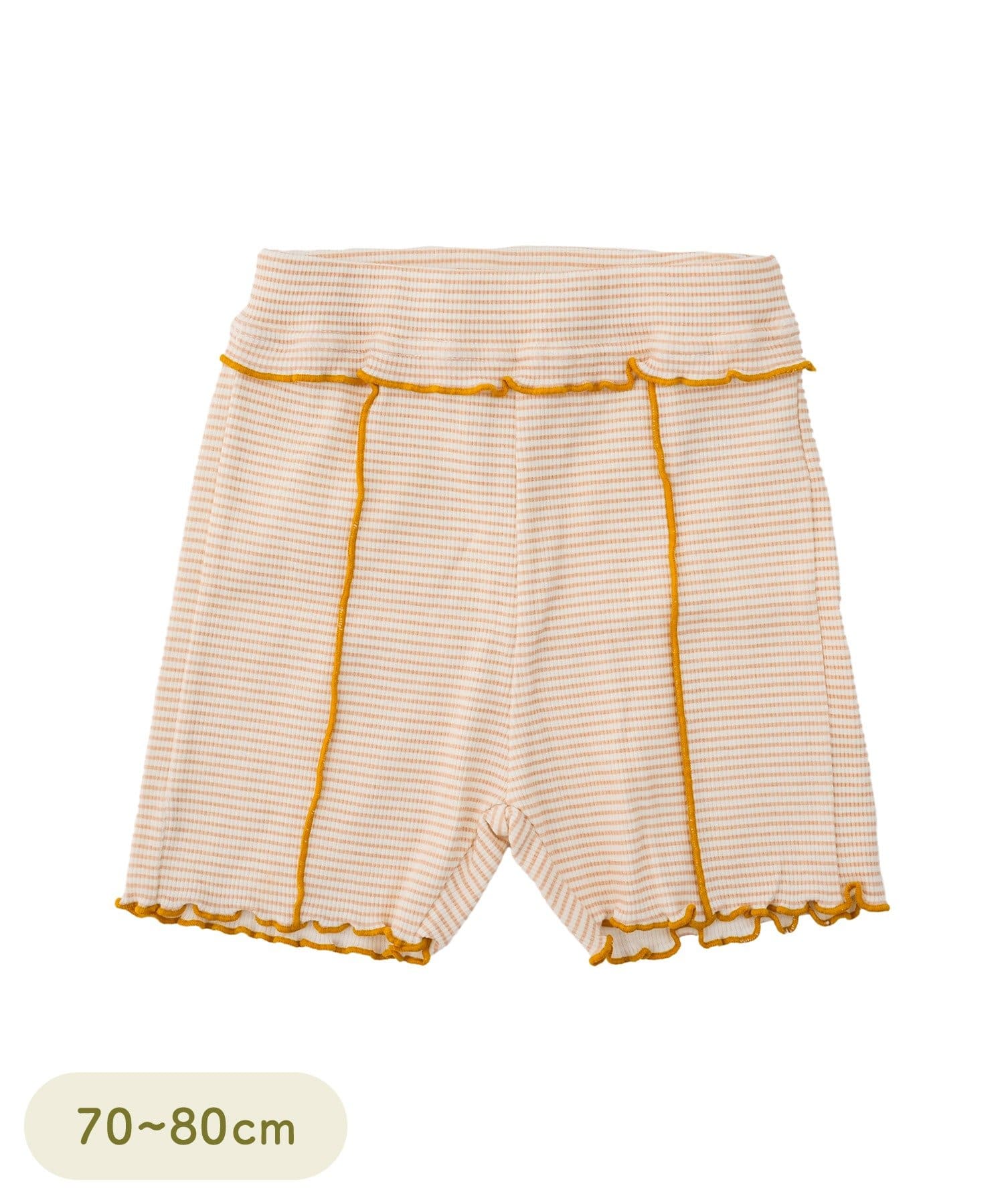 3COINS(スリーコインズ) リブショートパンツ：70～80cm