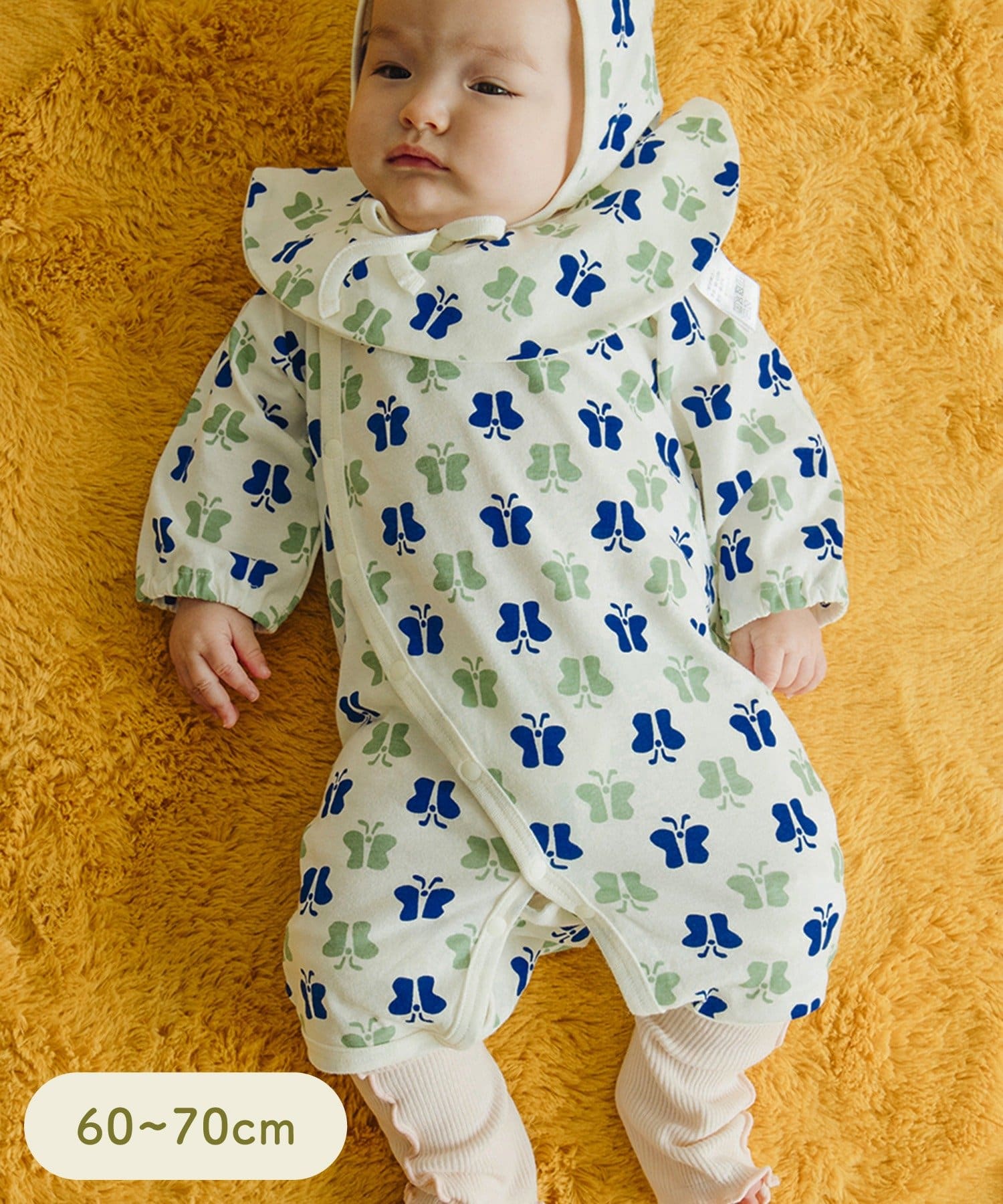 3COINS(スリーコインズ) プリントロンパース：60～70cm