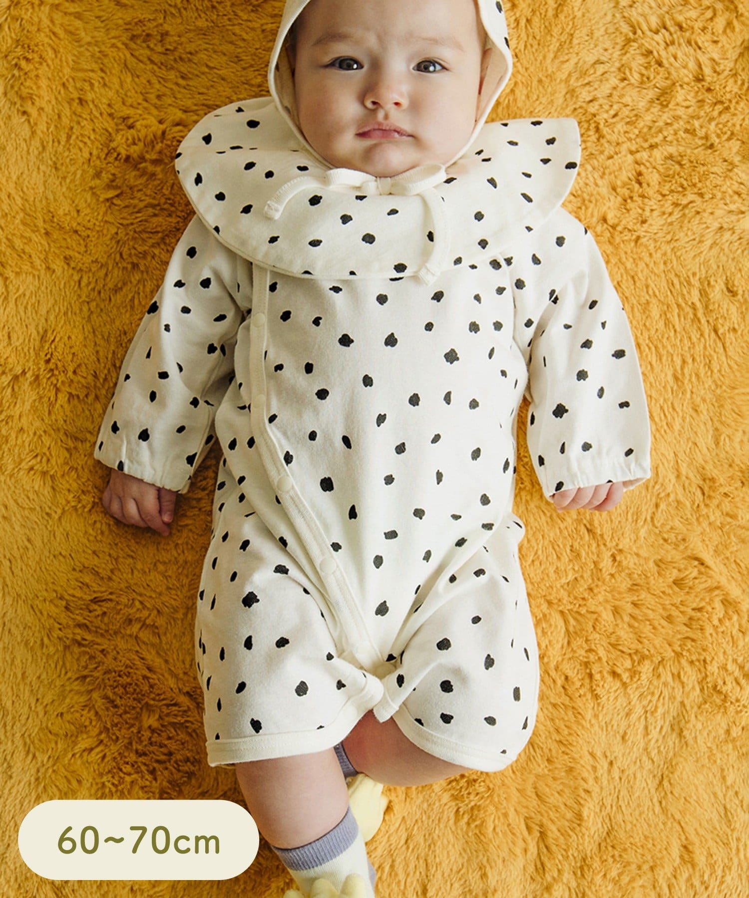 3COINS(スリーコインズ) プリントロンパース：60～70cm