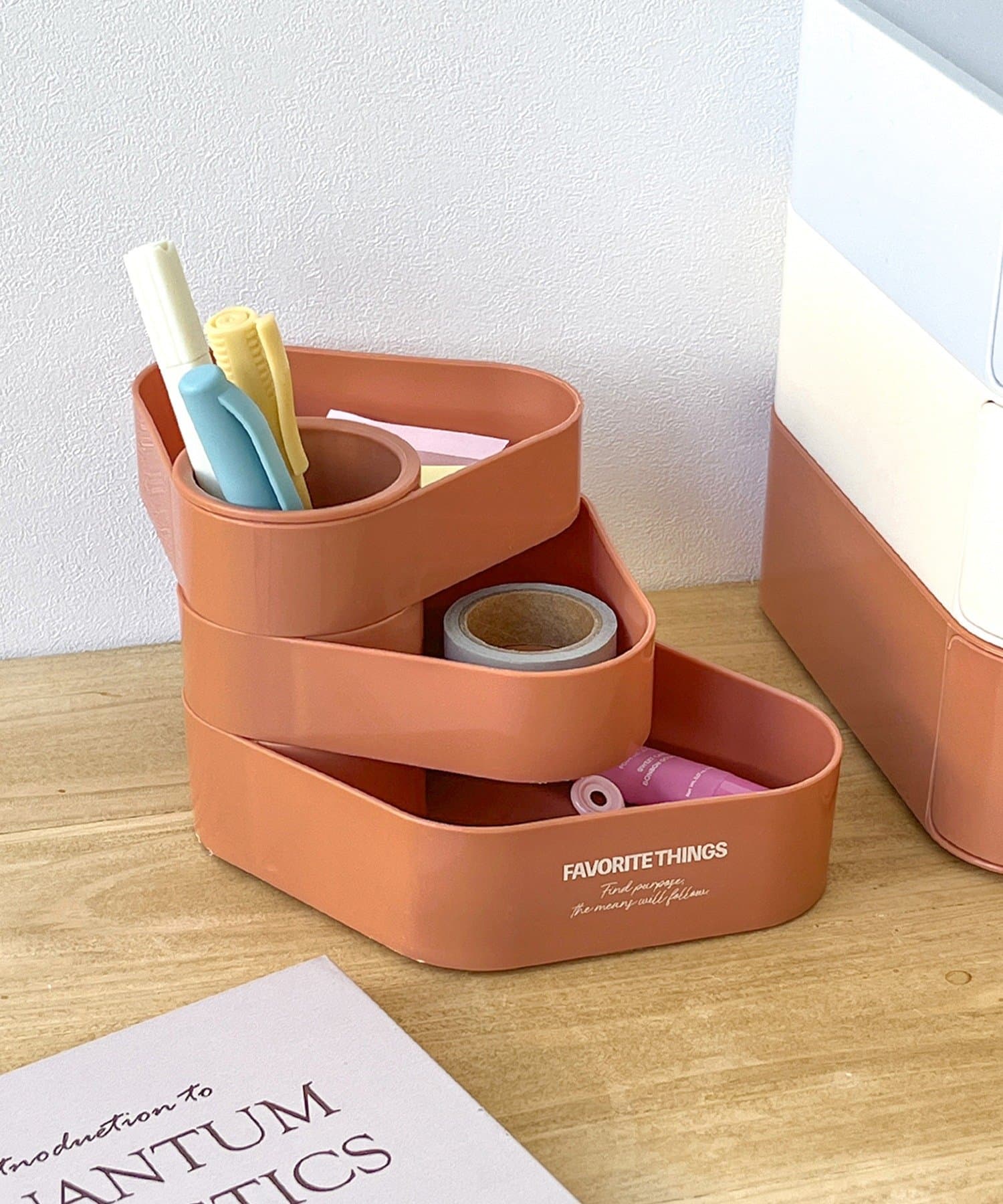 3COINS(スリーコインズ) 小物入れ付きペンスタンド