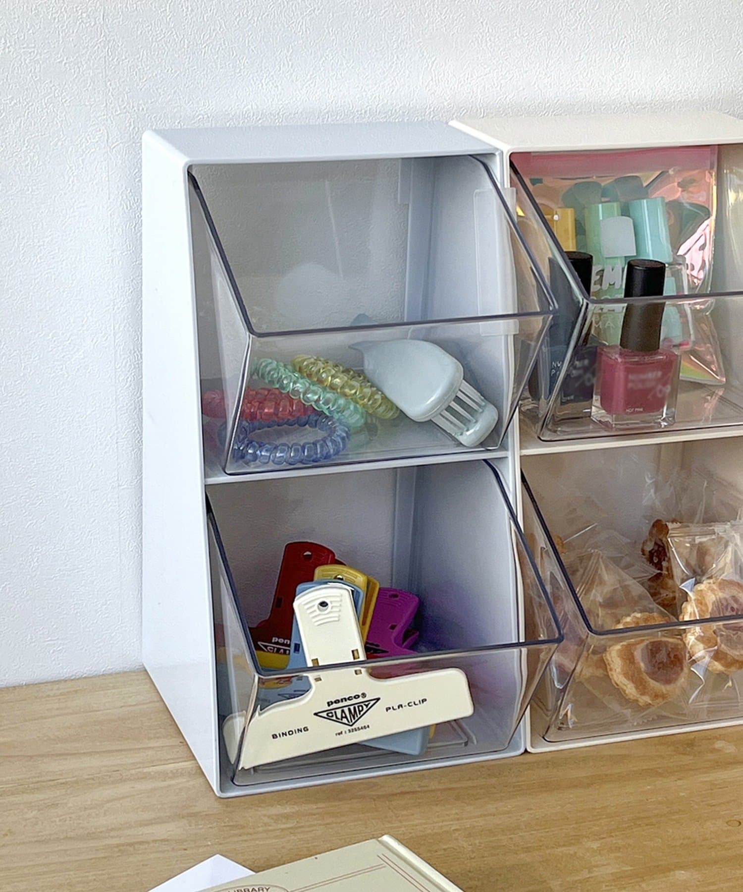 3COINS(スリーコインズ) 連結できる2段小物入れ