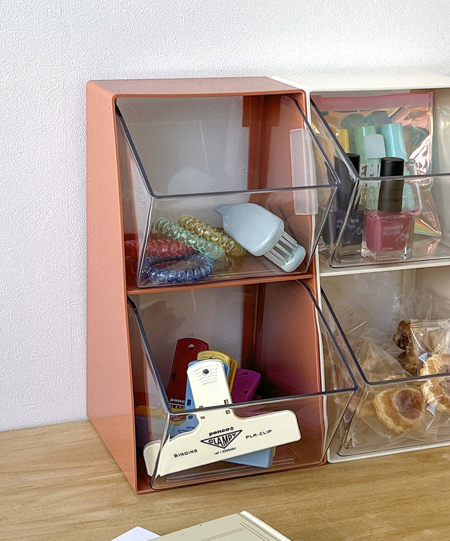 3COINS(スリーコインズ) 連結できる2段小物入れ