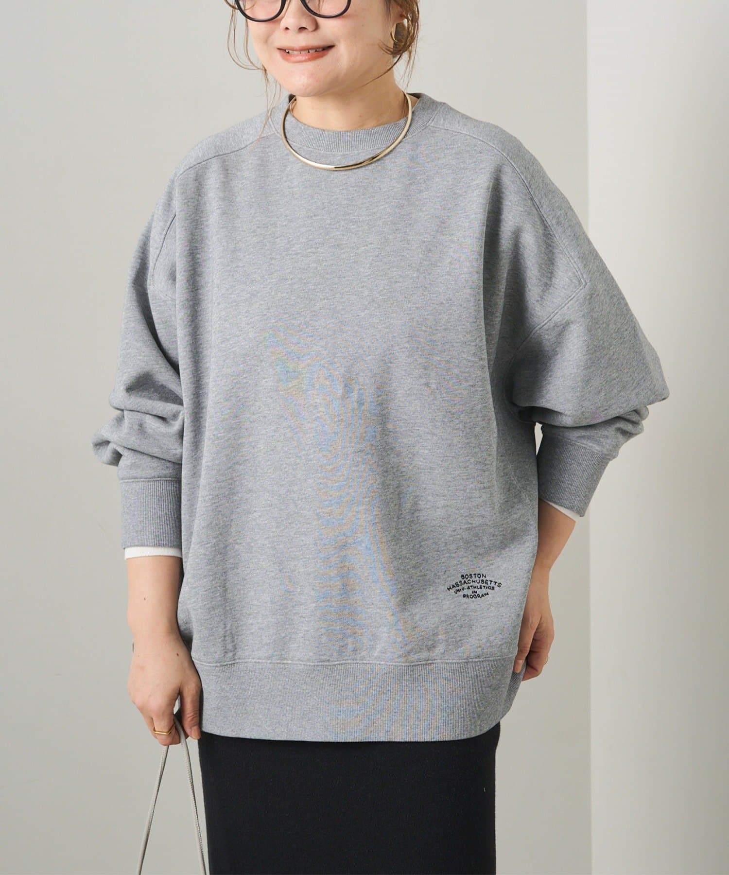 PUAL CE CIN(ピュアルセシン) ロゴ刺繍チュニックスウェット