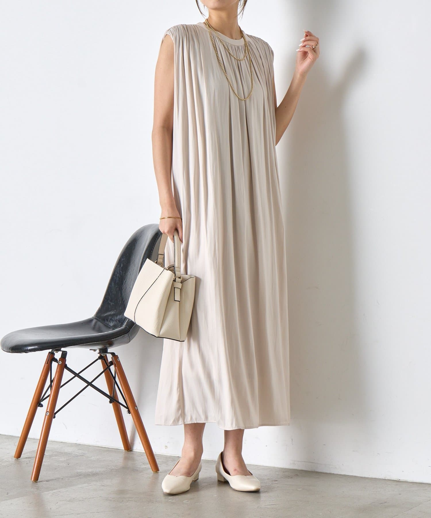 Jena　espace merveilleux(ジェナ　エスパスメルヴェイユ) ベルト付きギャザーワンピ