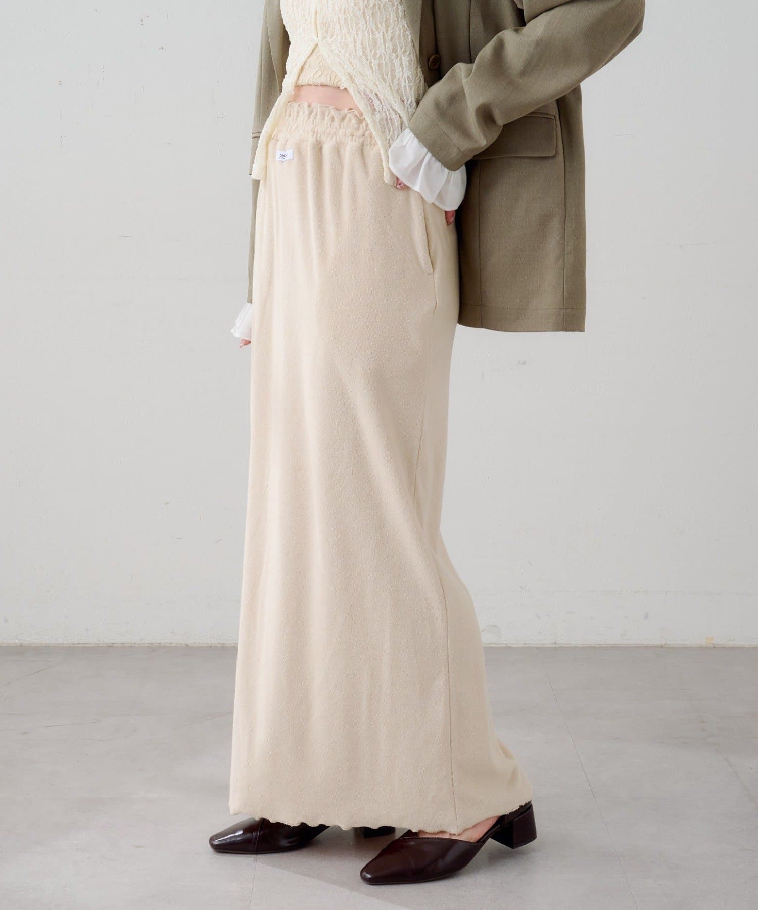 Kastane(カスタネ) 【3.12(木)12:00発売/4色展開】B パイルロングスカート