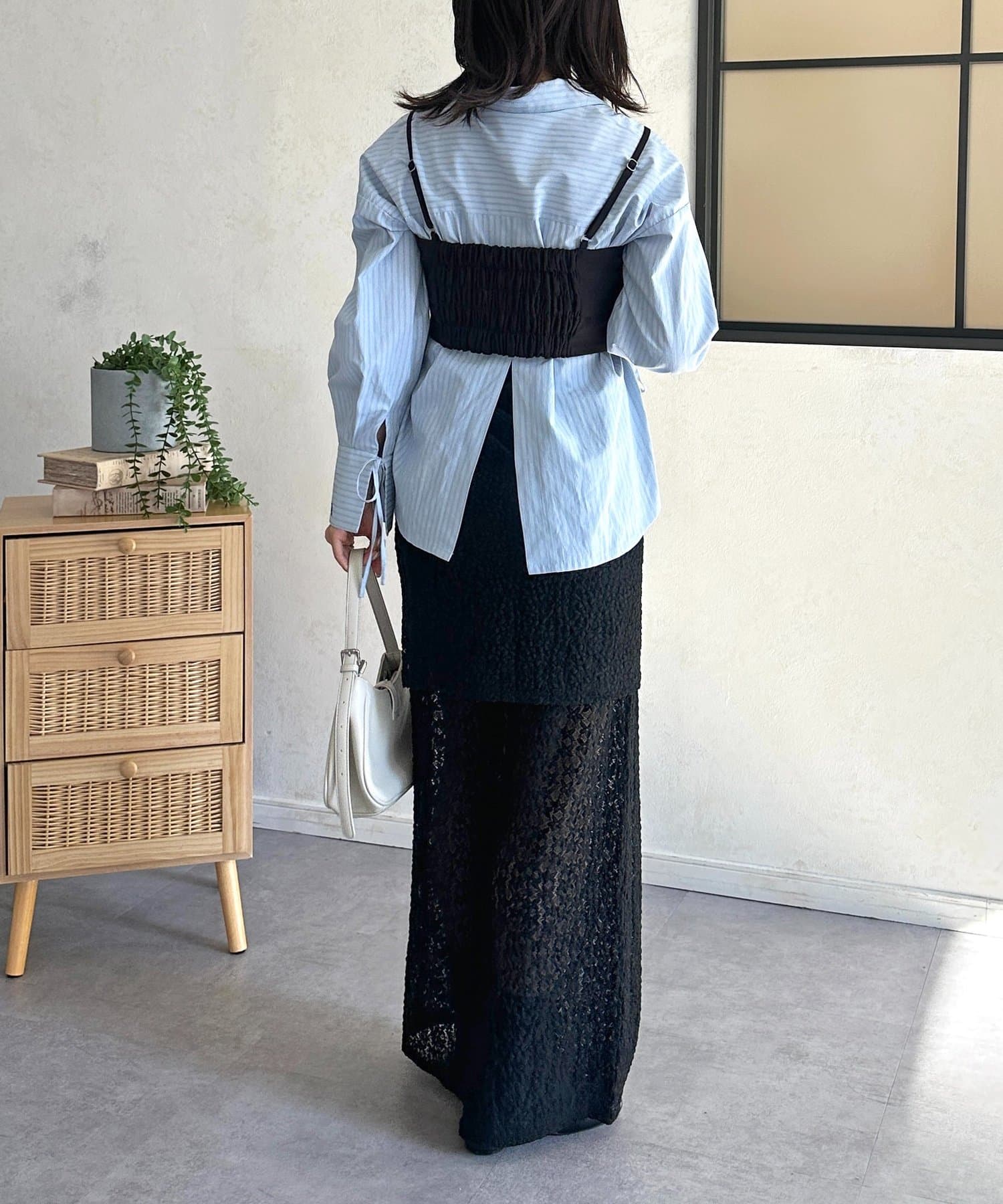 Thevon.(ゼヴォン) レースラップスカートレイヤードパンツ