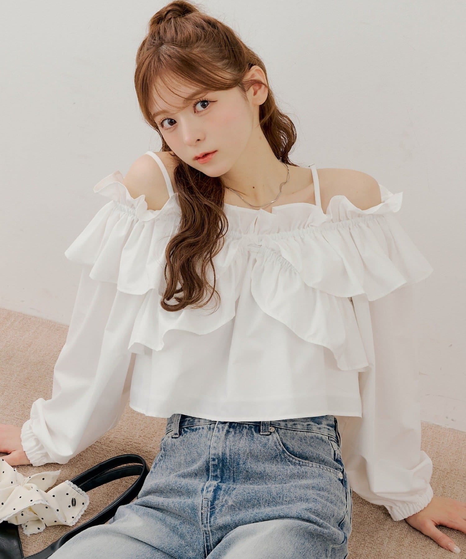 Chico(チコ) オフショル2wayフリルブラウス