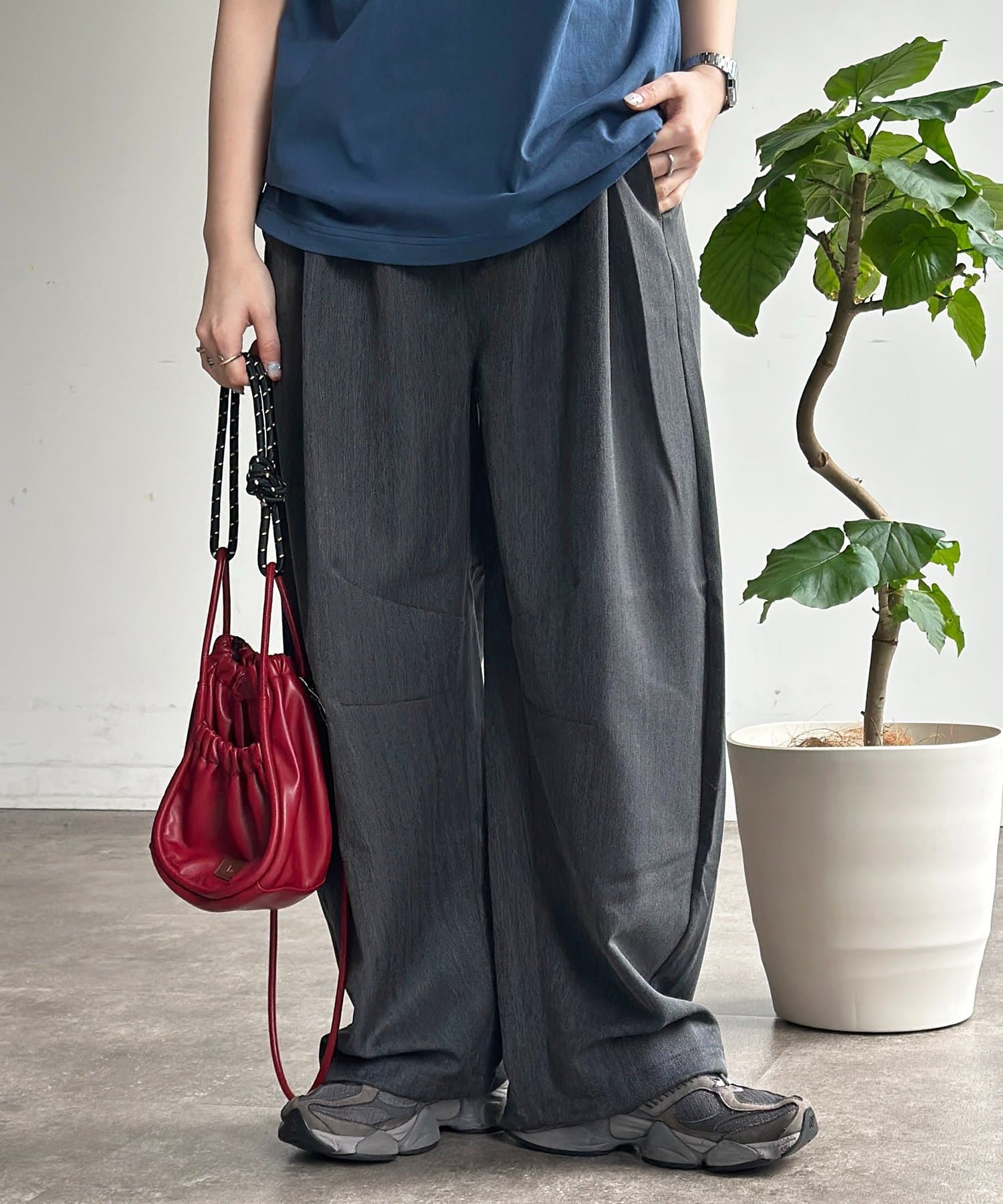 CPCM(シーピーシーエム) ヘリンボンバレルイージースラックス