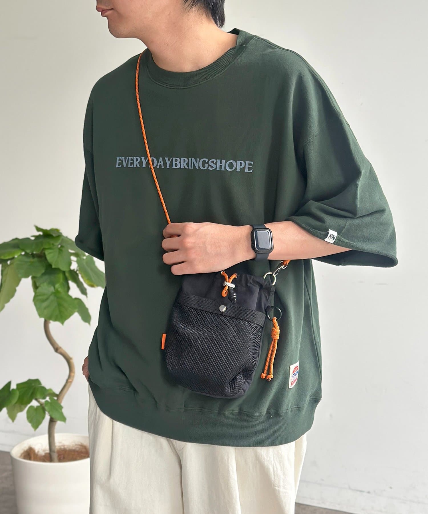 CPCM(シーピーシーエム) ピグメントミニ裏毛5分袖スウェット