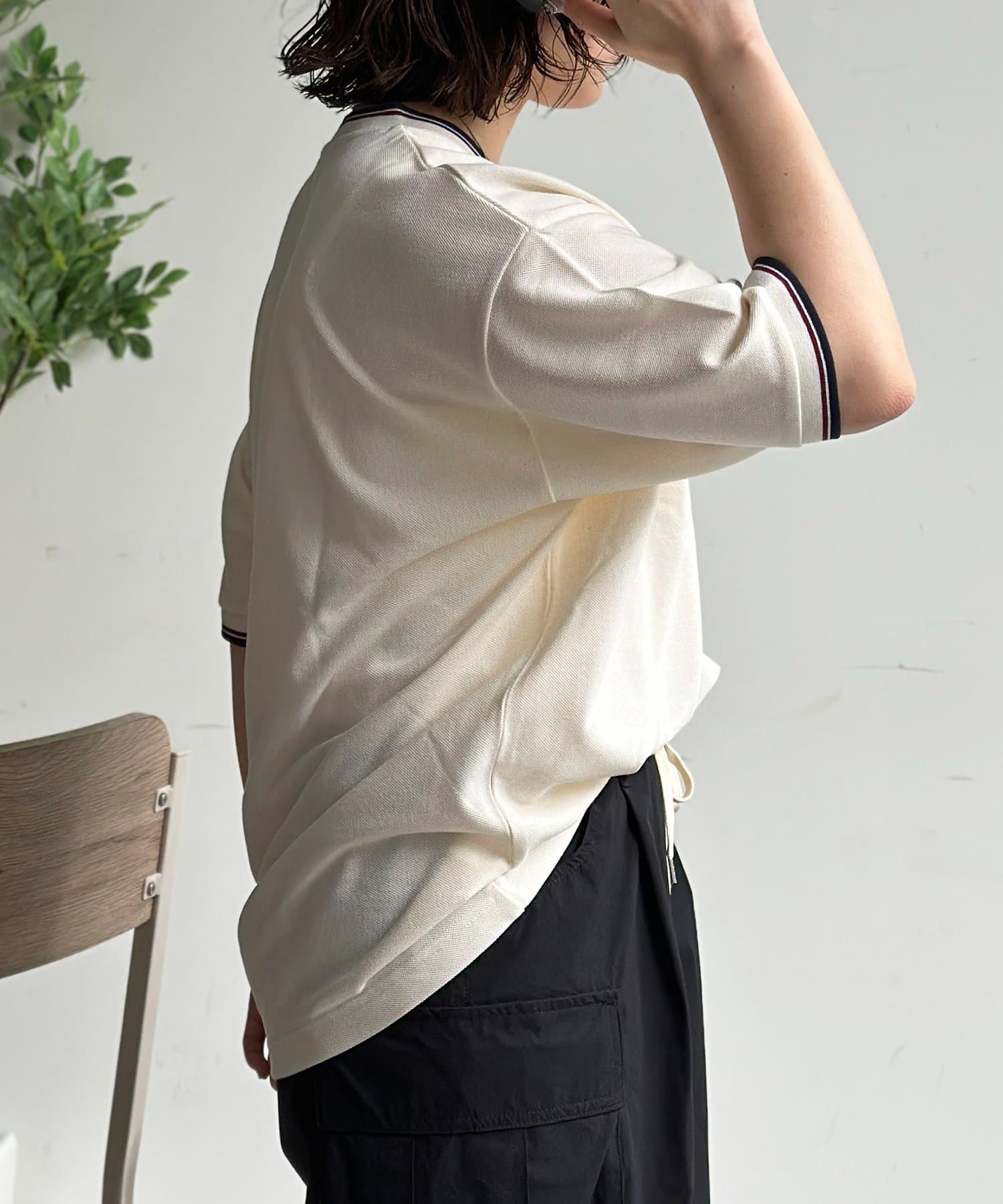 CPCM(シーピーシーエム) 【U.S. POLO ASSN.】配色リブ鹿の子T