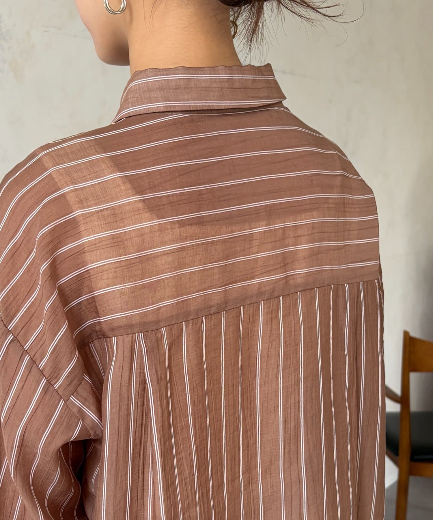 Chez toi(シェトワ) シアーストライプシャツ