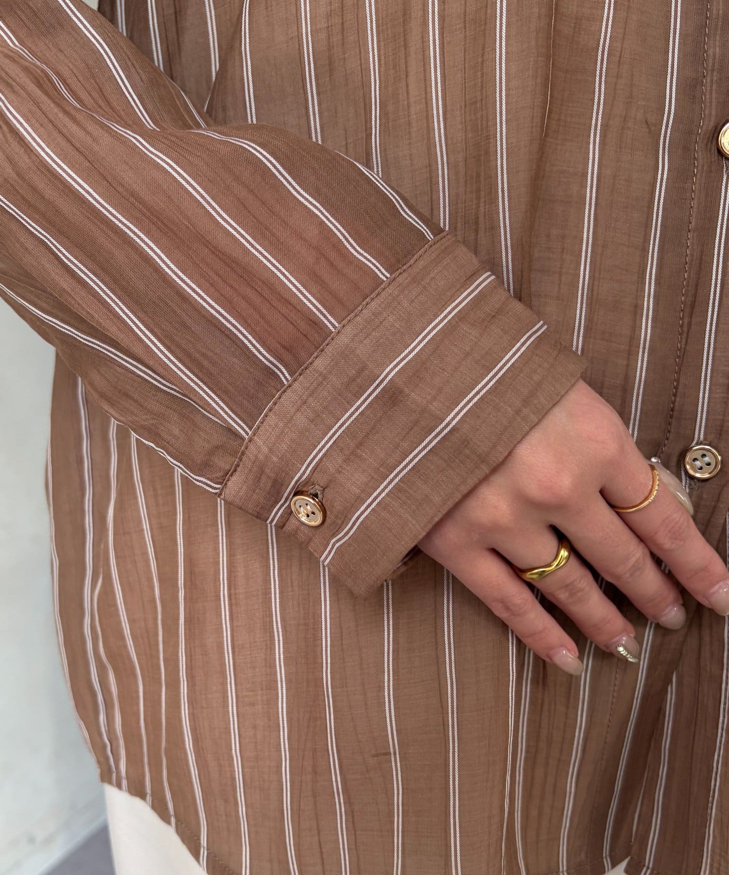 Chez toi(シェトワ) シアーストライプシャツ