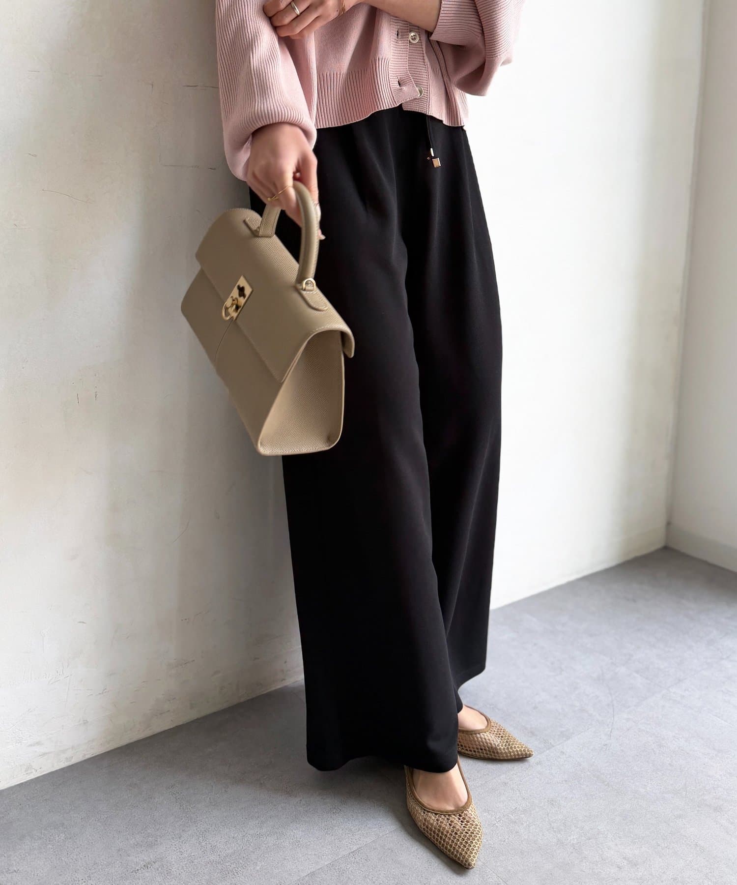 Chez toi(シェトワ) カットジョーゼットタックパンツ