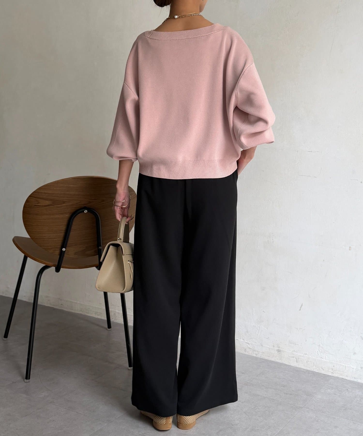 Chez toi(シェトワ) カットジョーゼットタックパンツ