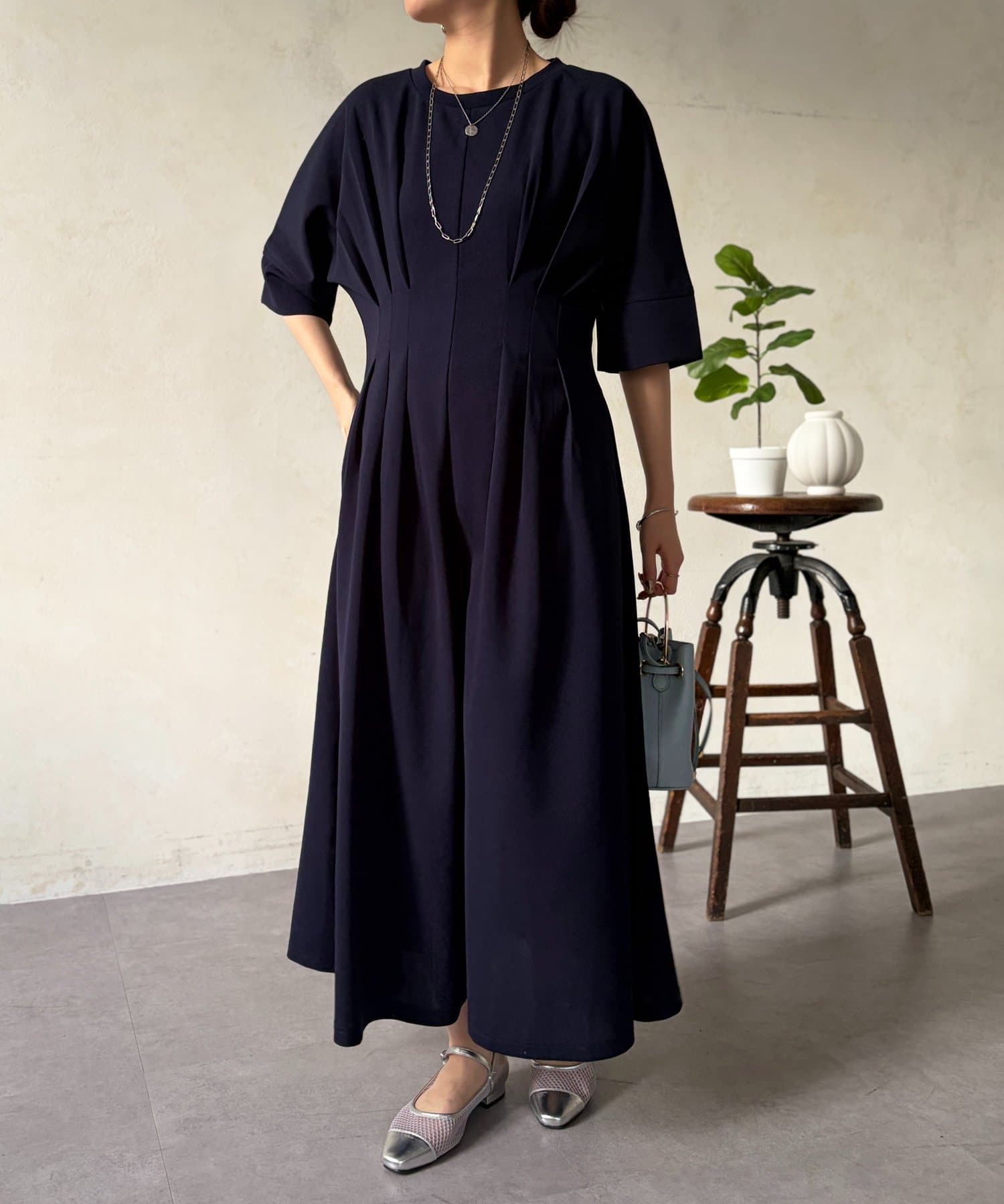 Chez toi(シェトワ) タックワンピース