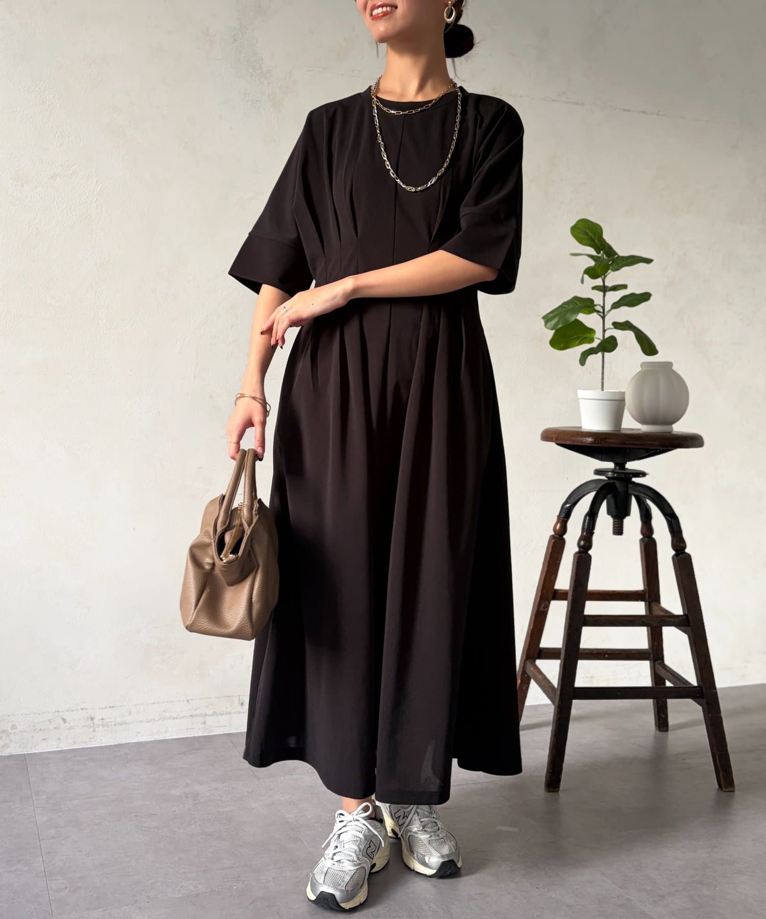 Chez toi(シェトワ) タックワンピース