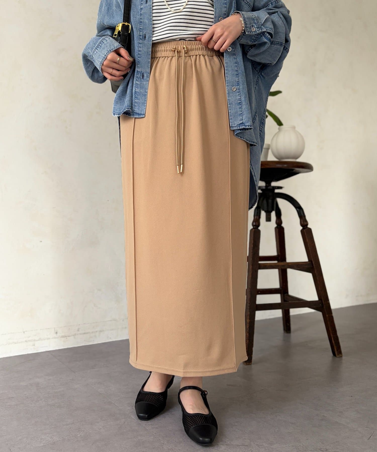 Chez toi(シェトワ) 梨地ナロースカート