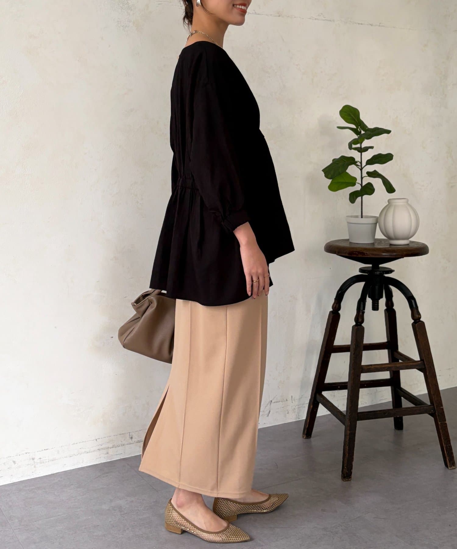 Chez toi(シェトワ) ギャザーペプラムチュニック