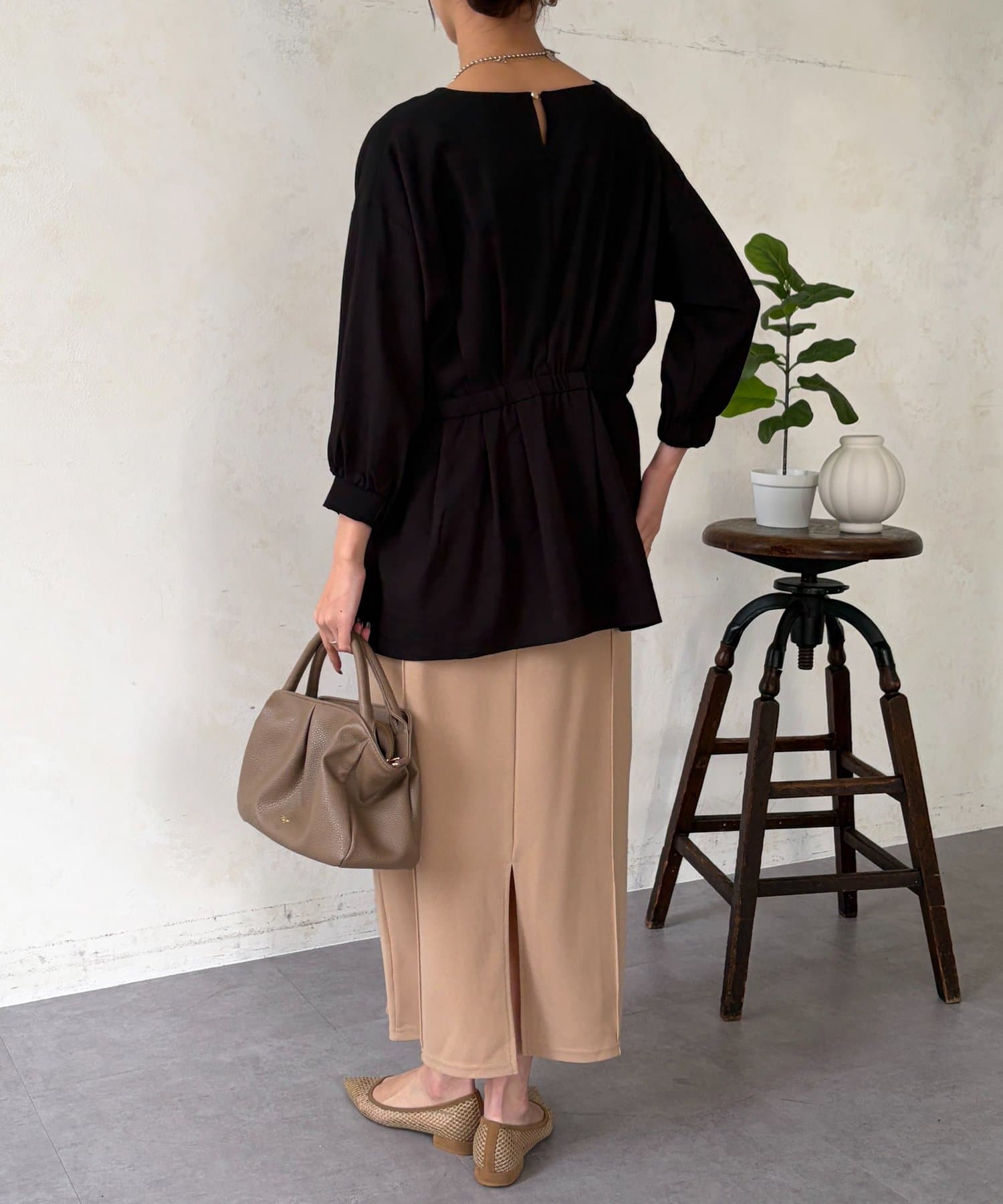 Chez toi(シェトワ) ギャザーペプラムチュニック