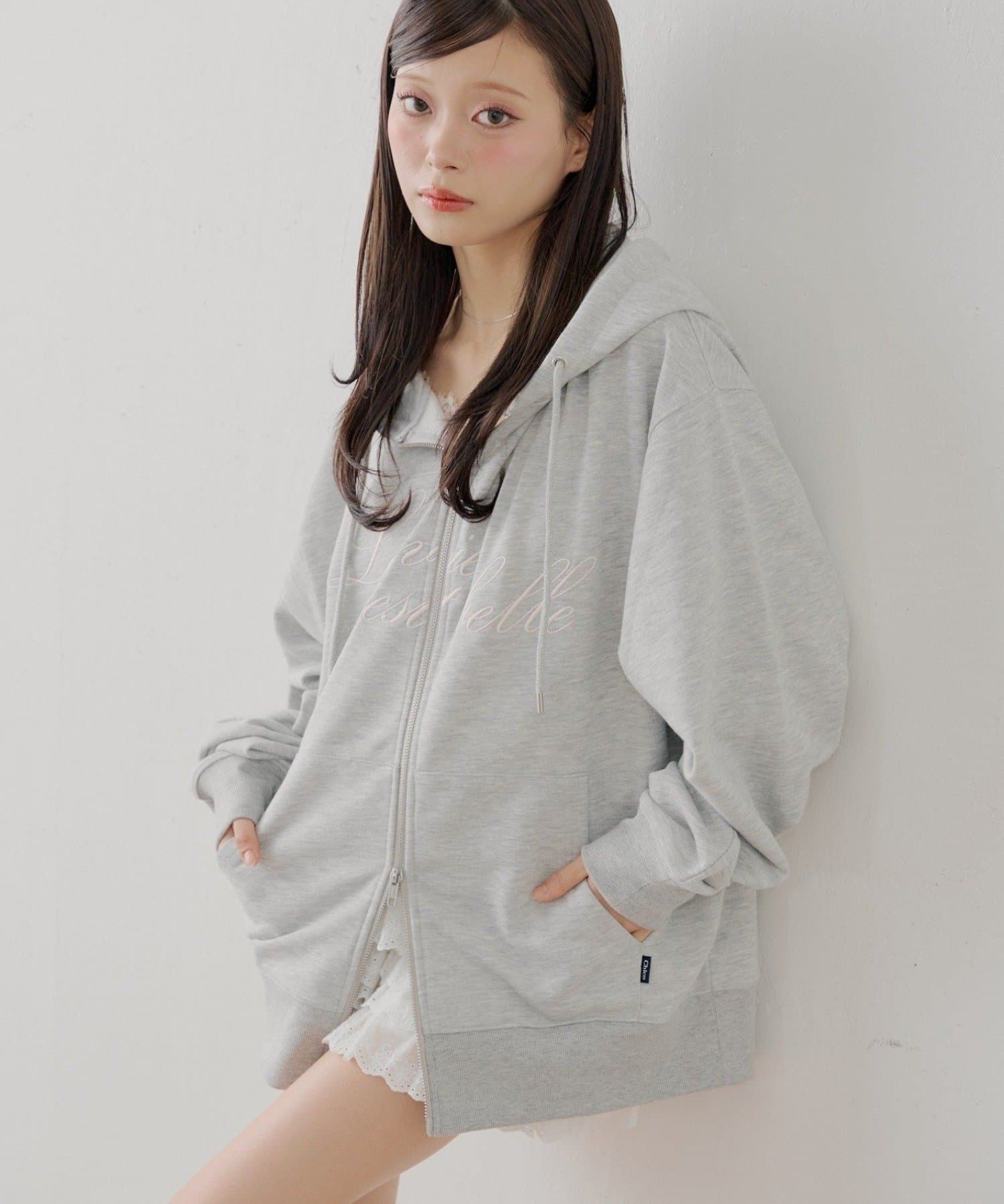 Chico(チコ) 花柄ルーズパーカー