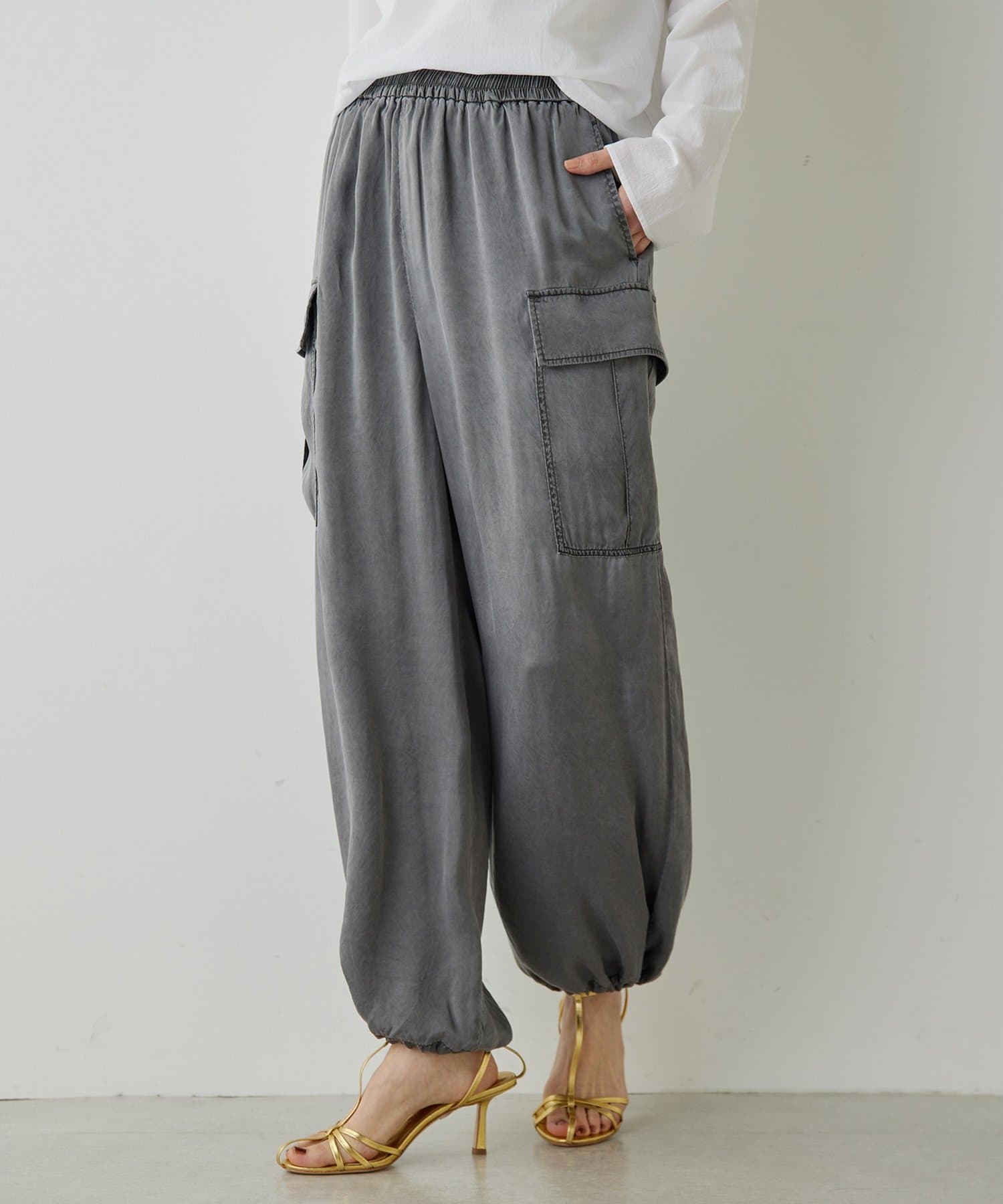 Whim Gazette(ウィム ガゼット) 【Drawing Numbers】ピグメントキュプラカーゴパンツ