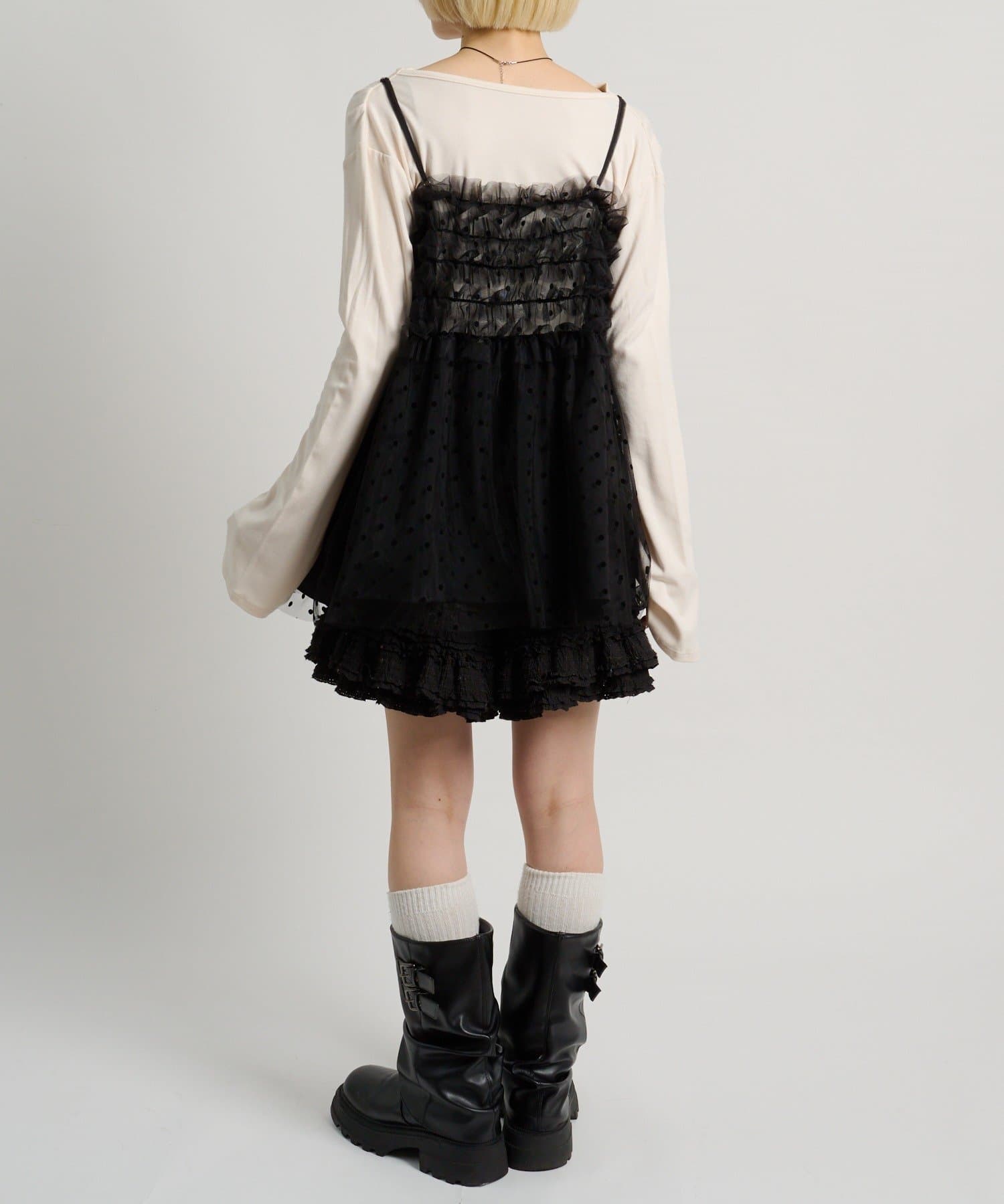 w closet(ダブルクローゼット) ドットチュールキャミ