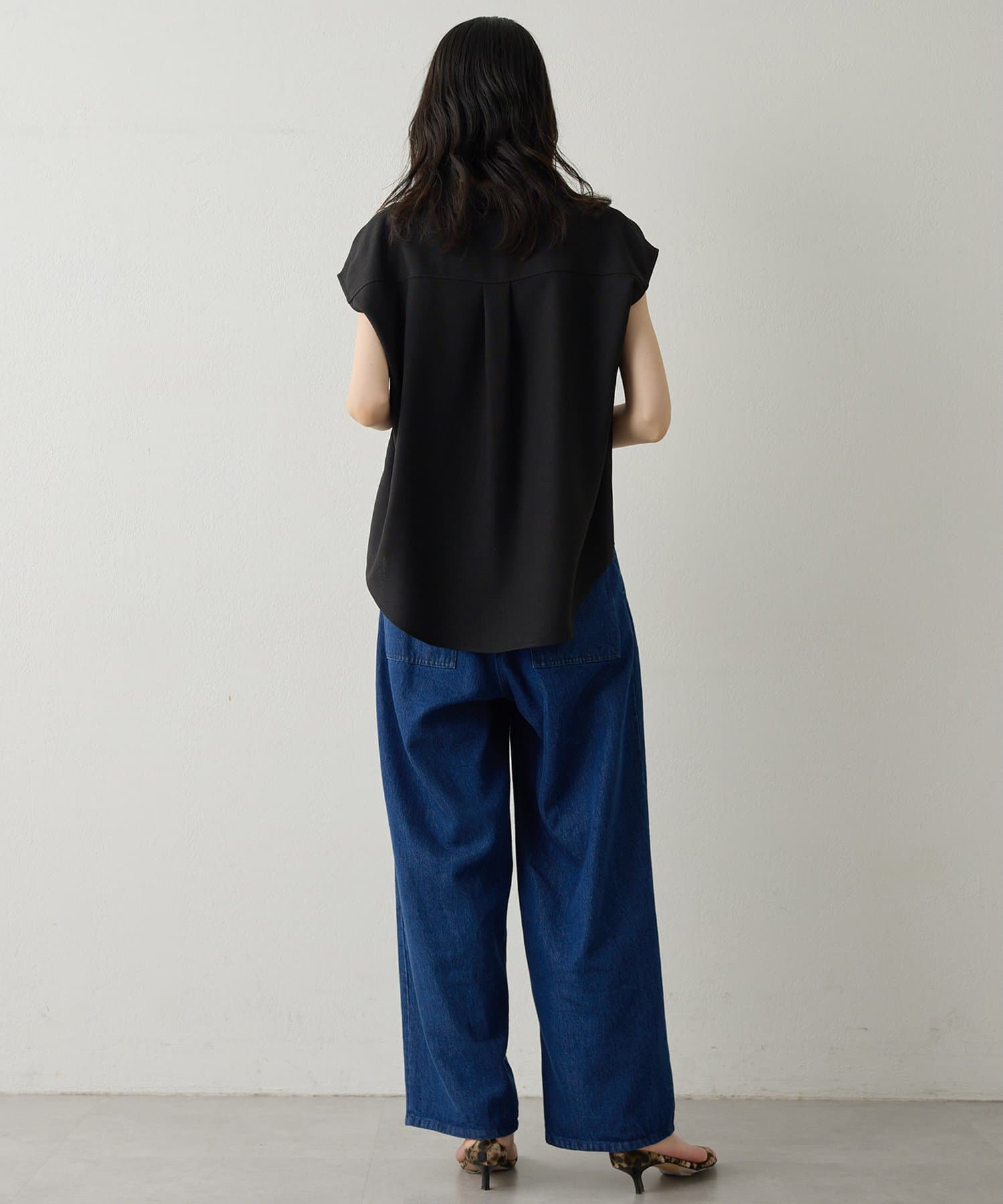 Whim Gazette(ウィム ガゼット) 【Drawing Numbers】フェイクリネンフレンチスキッパーブラウス