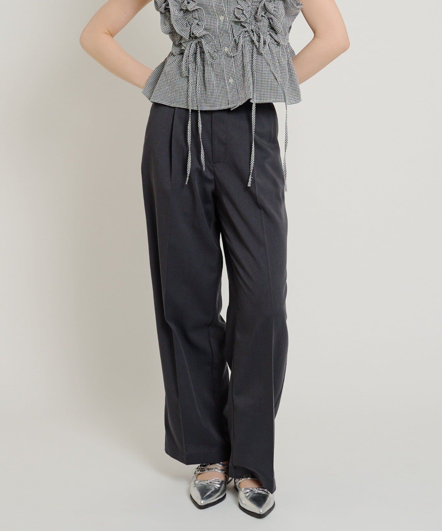 w closet(ダブルクローゼット) フリルスラックスパンツ