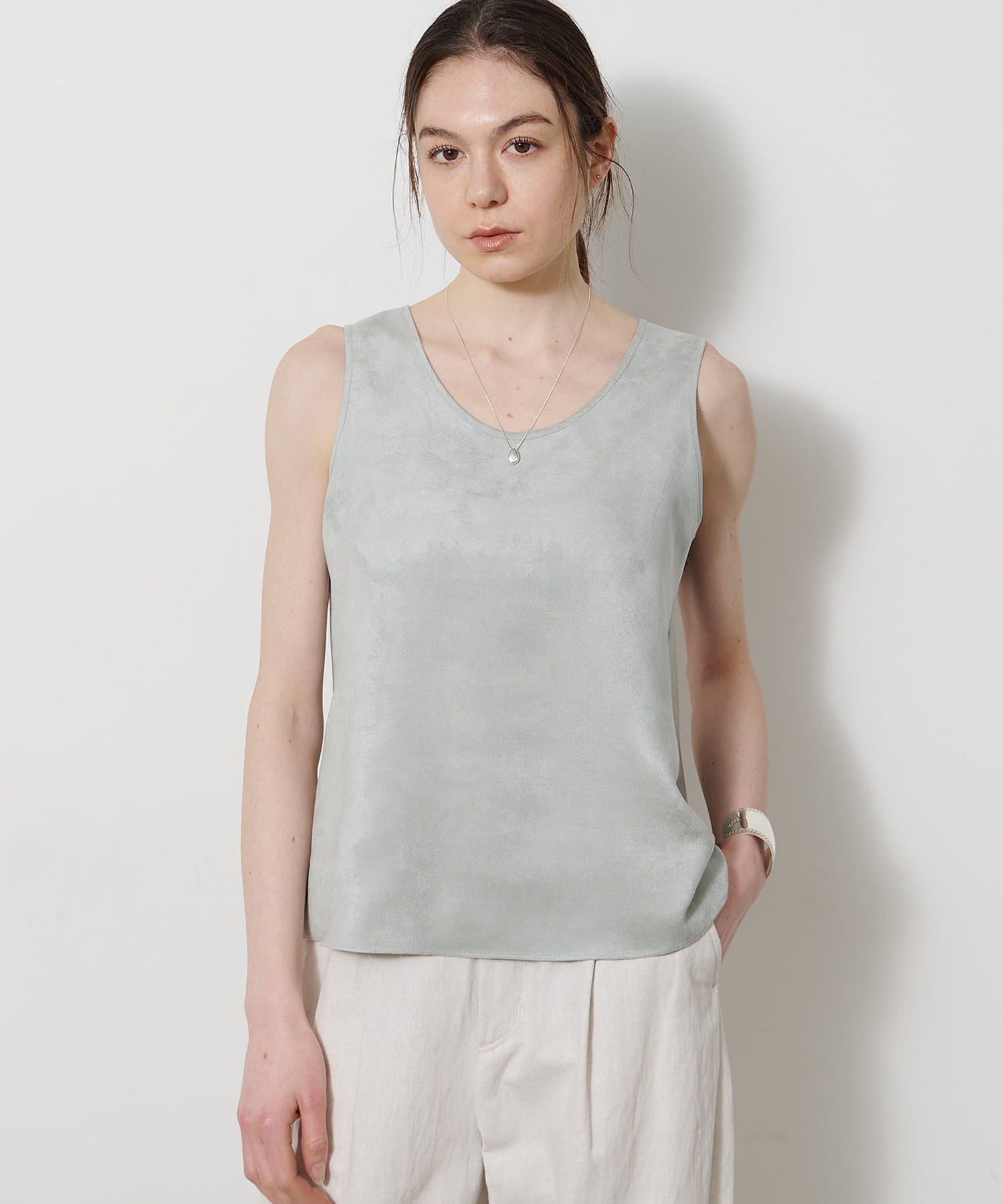 Whim Gazette(ウィム ガゼット) 【Drawing Numbers】フェイクスエードタンクブラウス