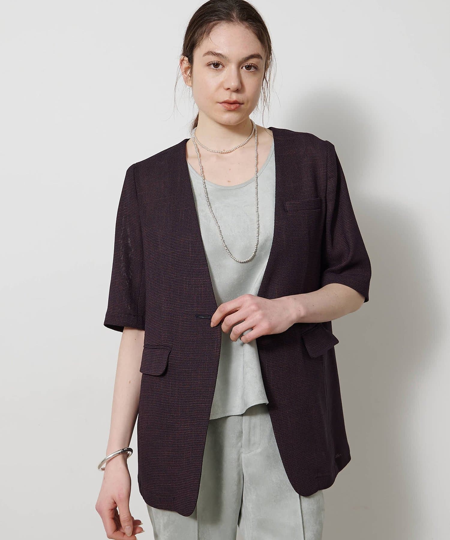 Whim Gazette(ウィム ガゼット) 【Drawing Numbers】カラミハーフスリーブジャケット