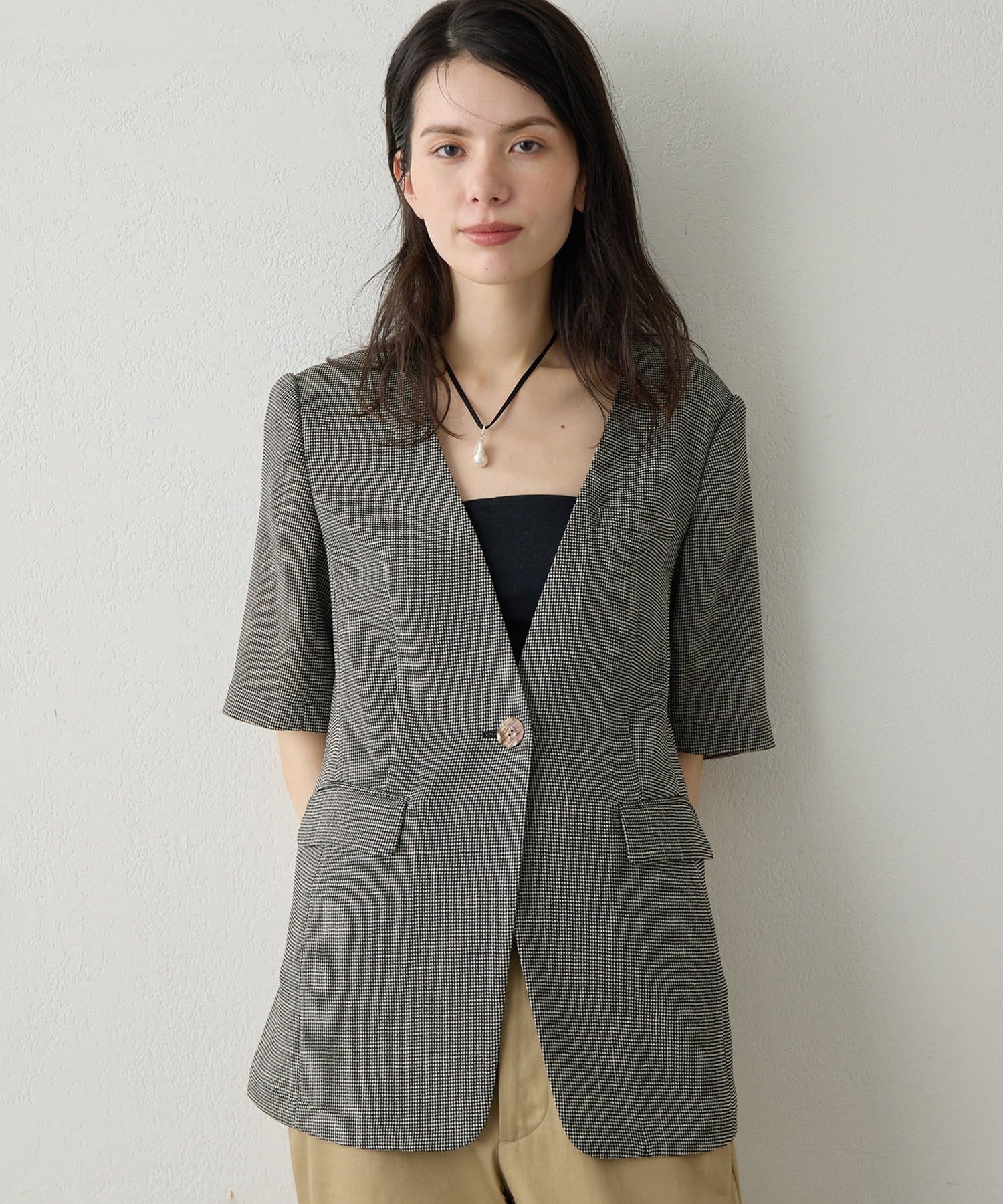 Whim Gazette(ウィム ガゼット) 【Drawing Numbers】カラミハーフスリーブジャケット