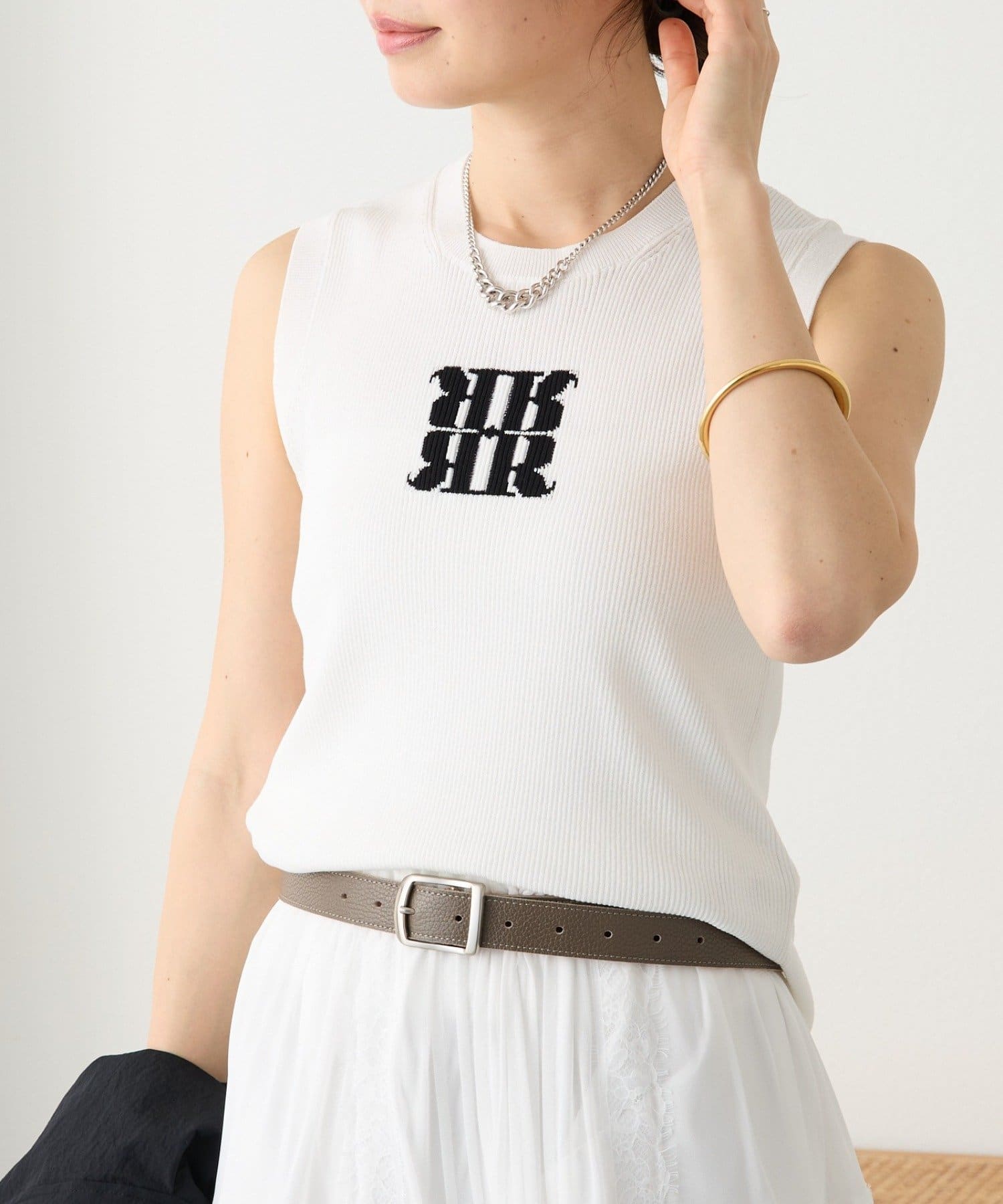 RIVE DROITE(リヴドロワ) 予約【快適な着心地】ロゴタンクニット