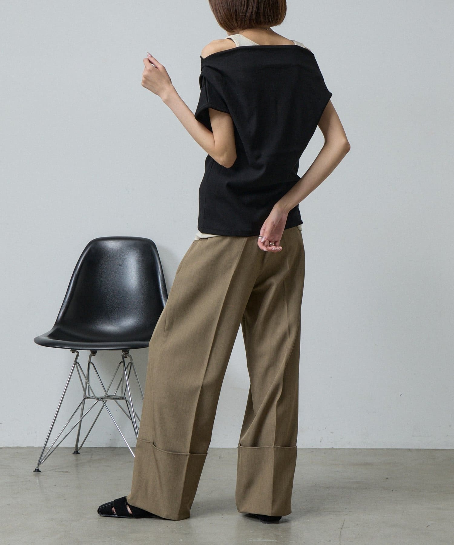 -goocy-(グーシー) テレコドレープレイヤードトップス