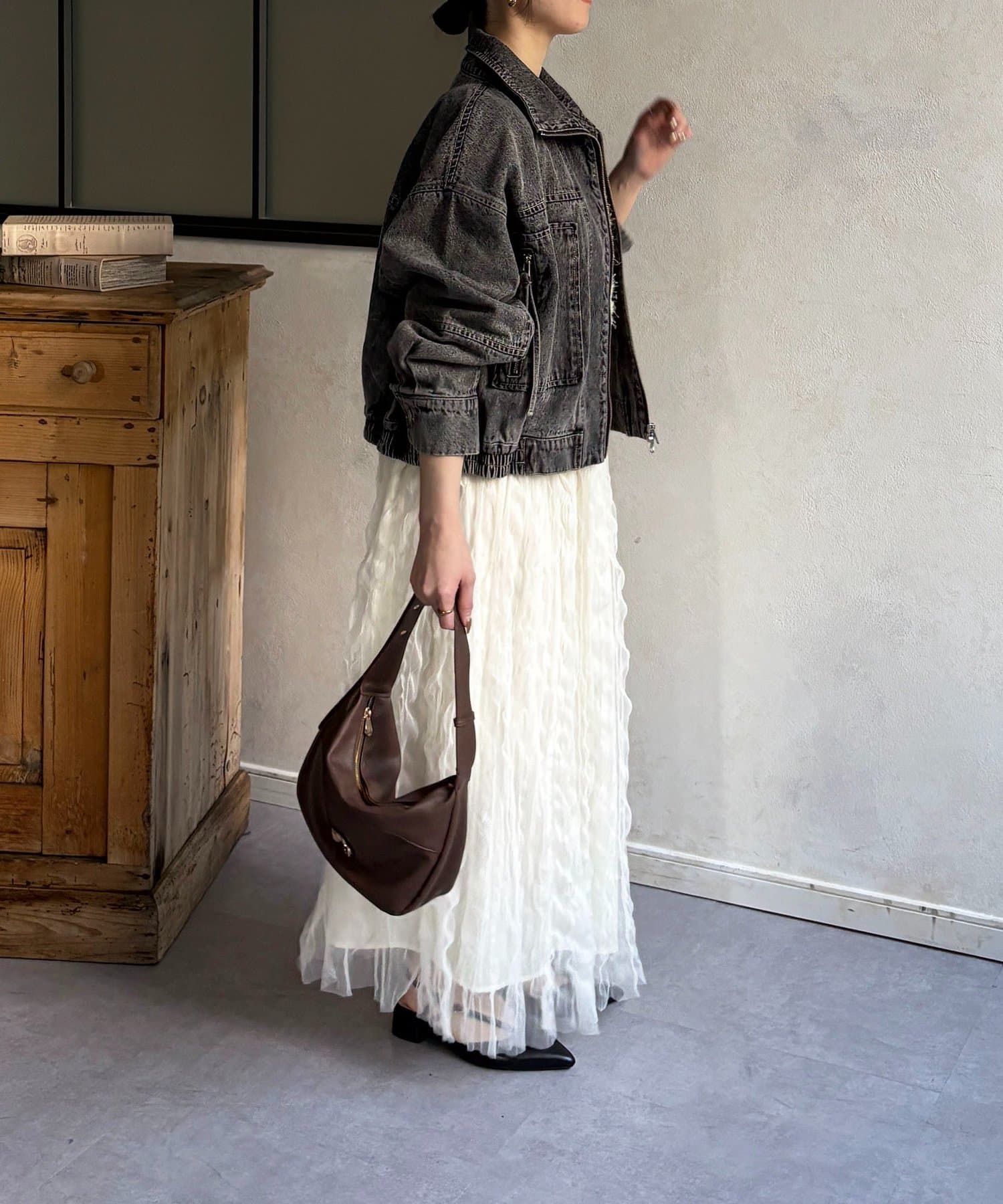 Thevon.(ゼヴォン) スタンドネックステッチデニムジャケット