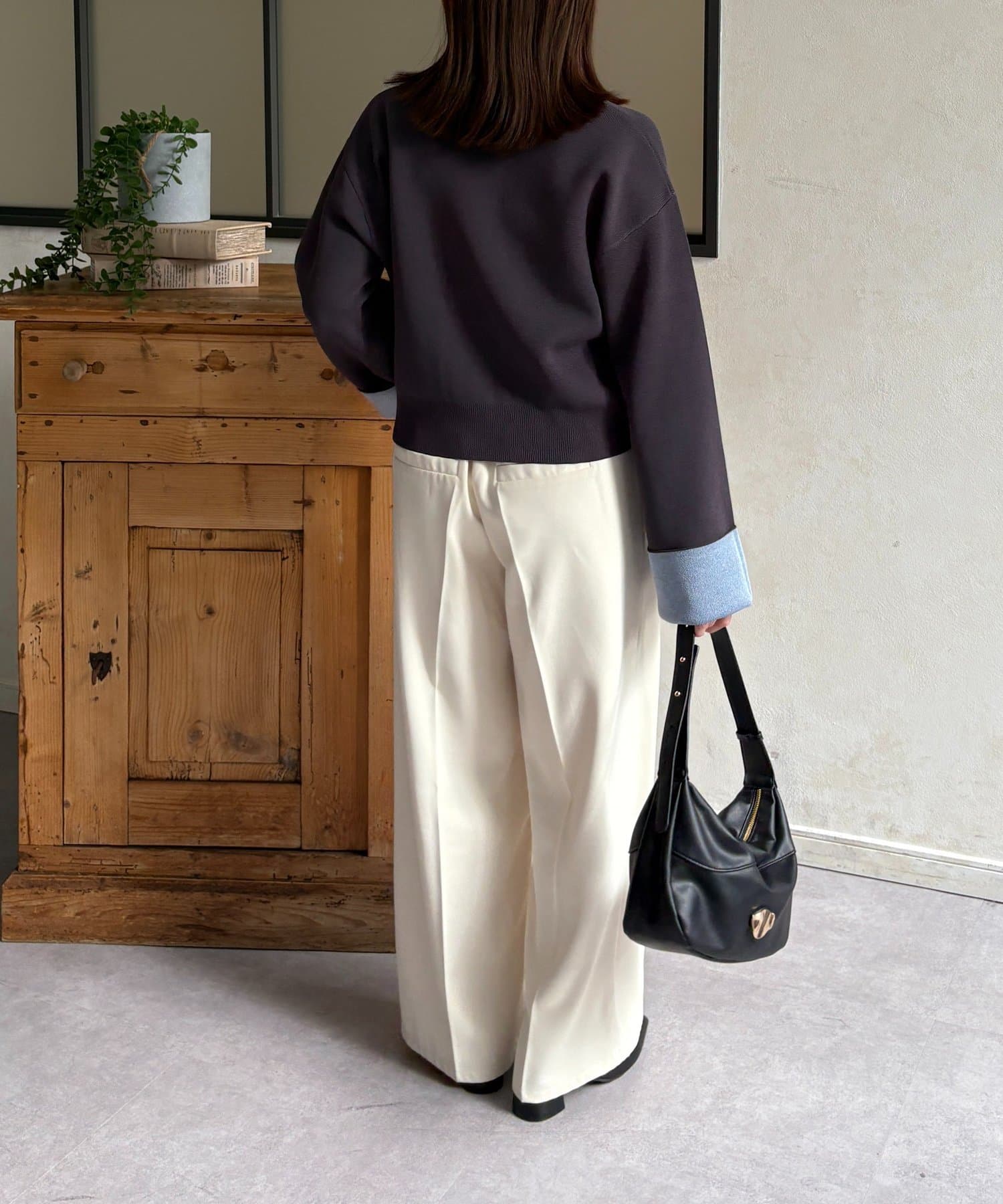 Thevon.(ゼヴォン) バイカラーダブルフェイスカーディガン