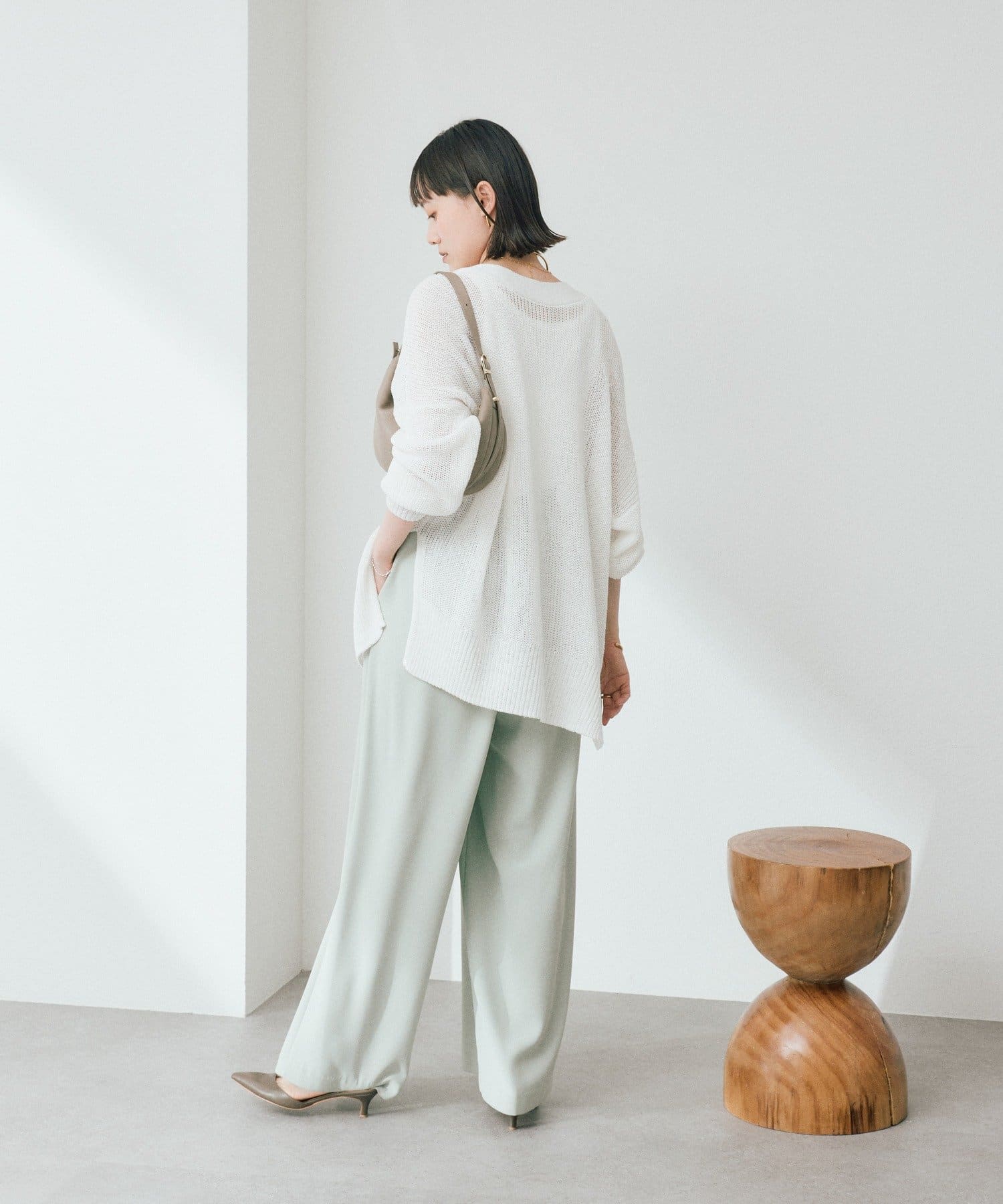 RIVE DROITE(リヴドロワ) 予約【前後2WAY仕様】リネンブレンド2WAYカーデ