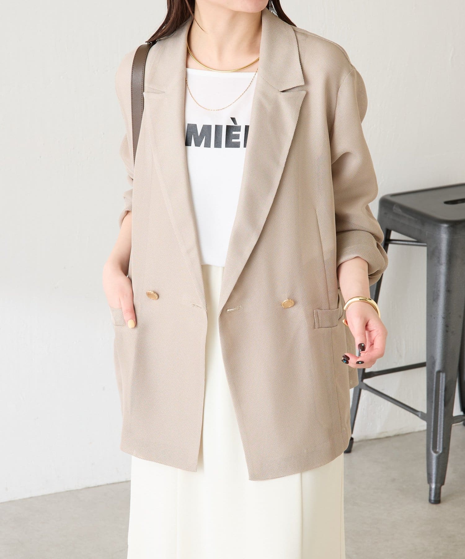 COLLAGE GALLARDAGALANTE(コラージュ ガリャルダガランテ) 【高評価アイテム/2サイズ展開】メッシュダブルジャケット