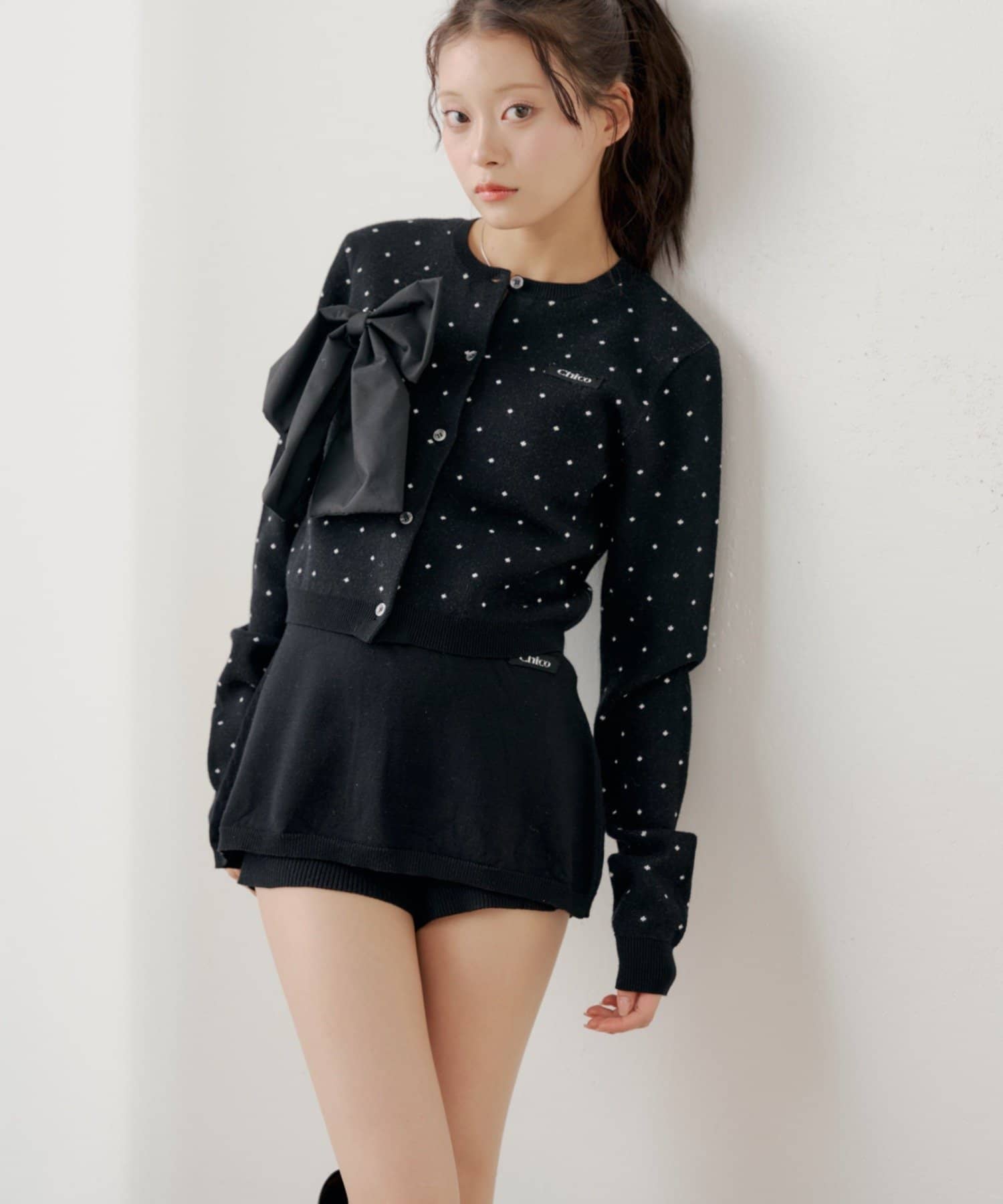 Chico(チコ) 【セットアップ対応】レイヤードニットミニスカパン