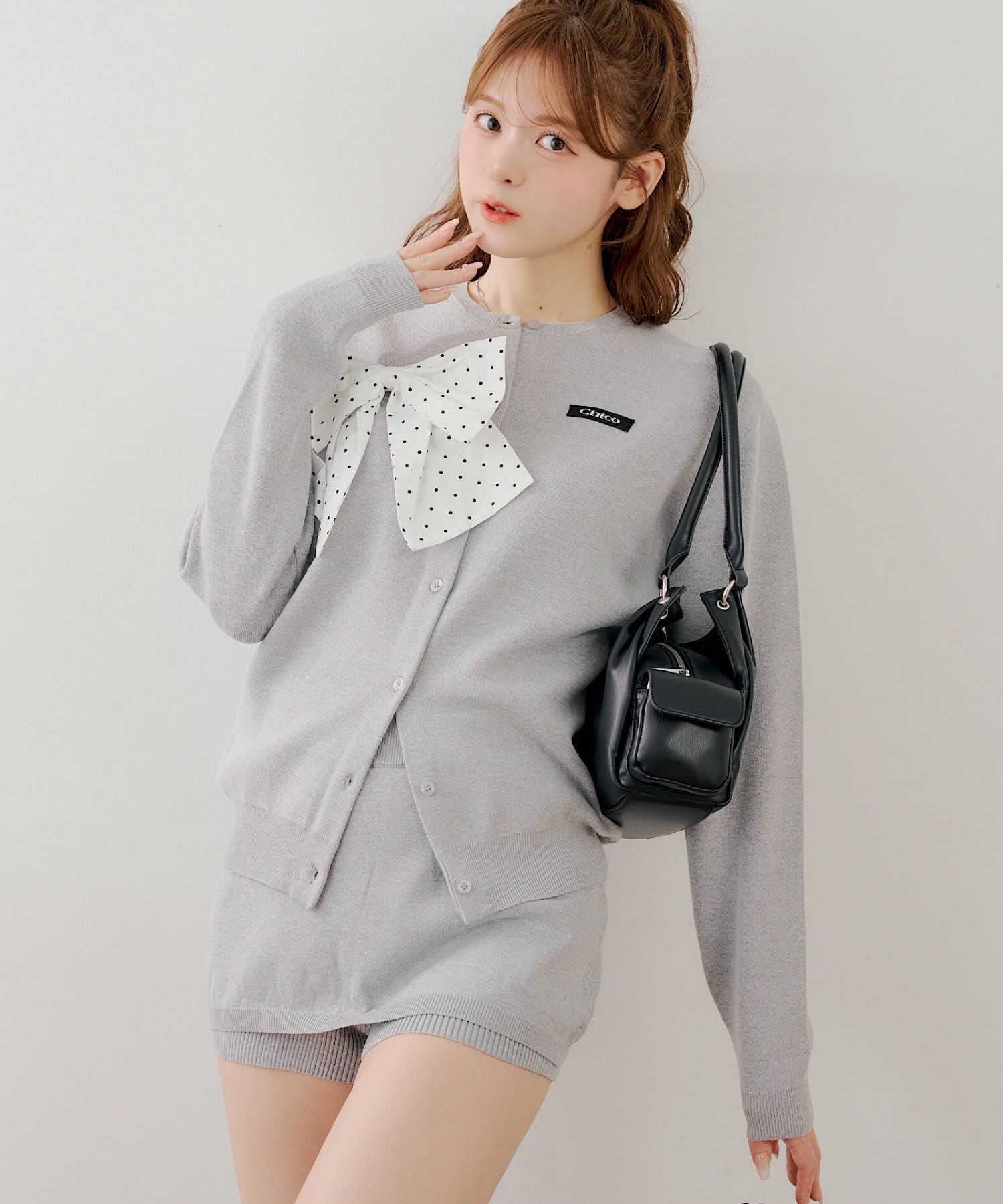 Chico(チコ) 【WEB限定カラーあり】リボンルーズカーディガン