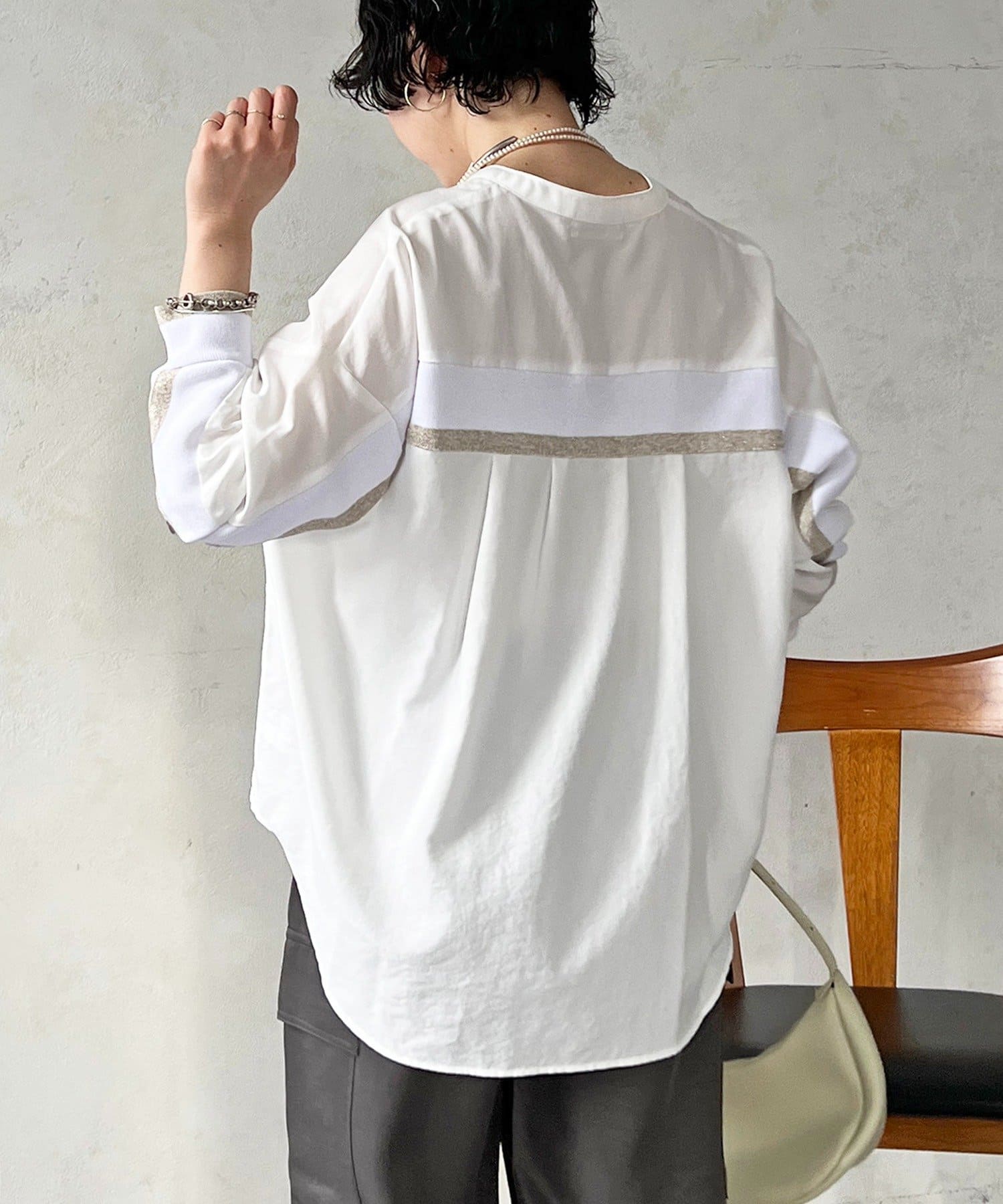 un dix cors(アンディコール) バックテープ麻調シャツ