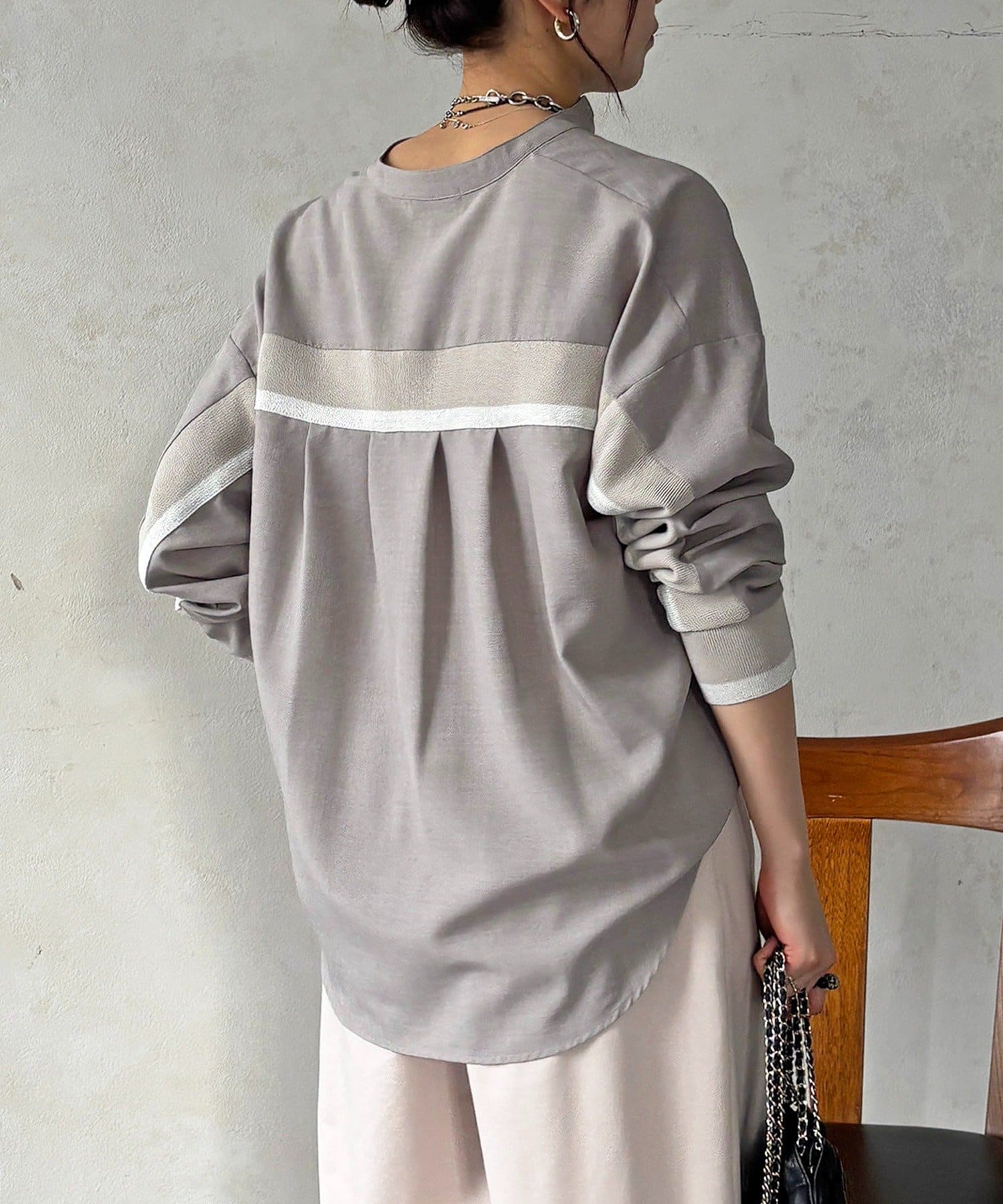 un dix cors(アンディコール) バックテープ麻調シャツ